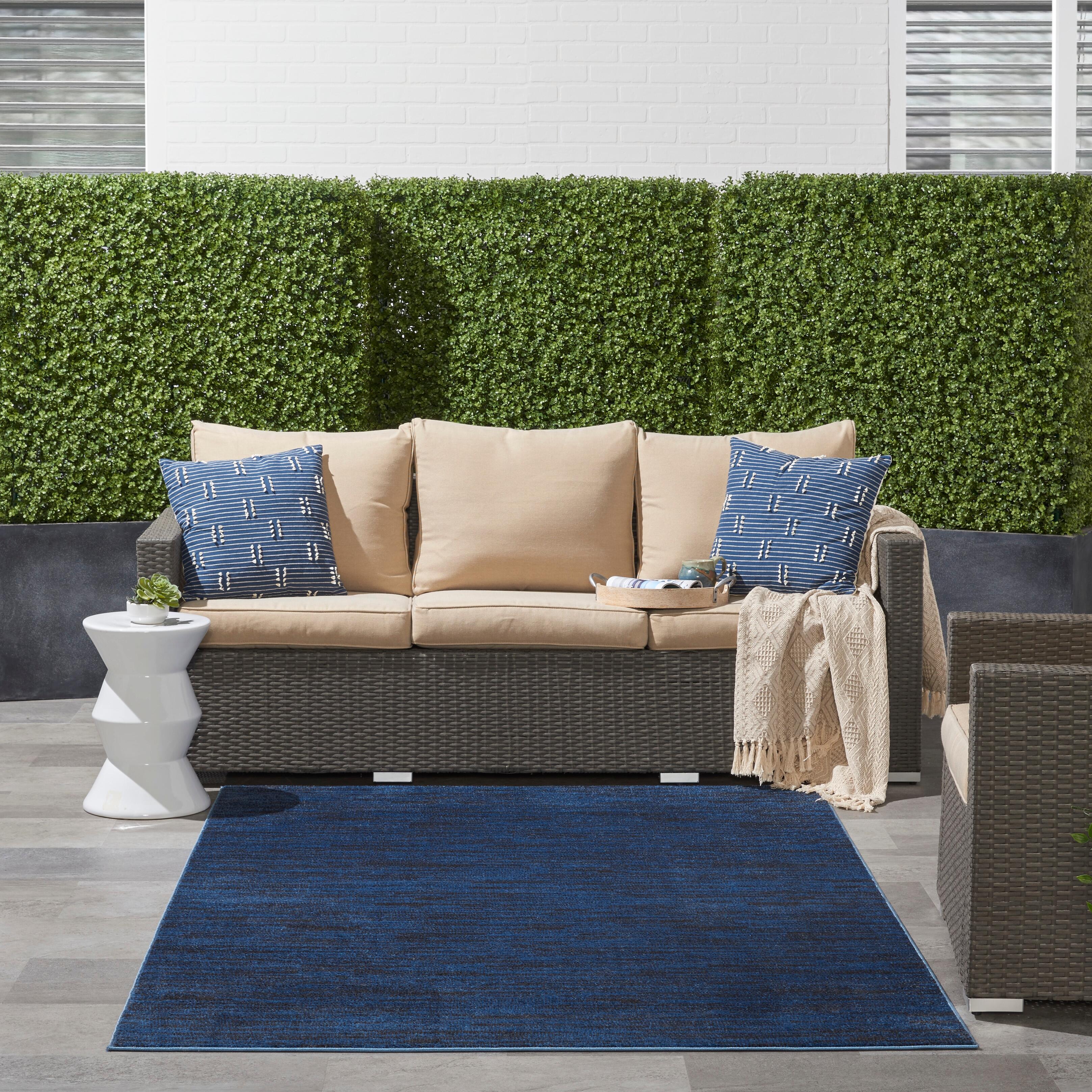 Nourison Home Nourison Nourison Essentials 5' x 7' Midnight Blue Outdoor Indoor/Outdoor Rug, Midnight Blue, rollover