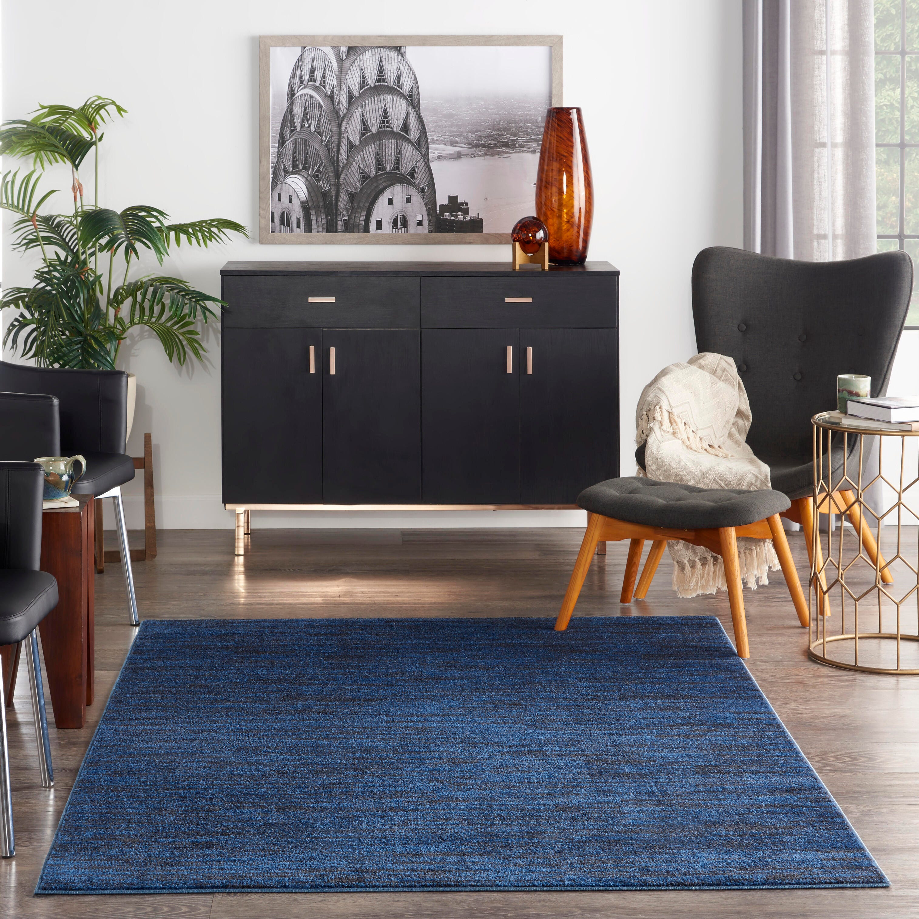 Nourison Home Essentials 5' x 7' Midnight Blue Outdoor Indoor