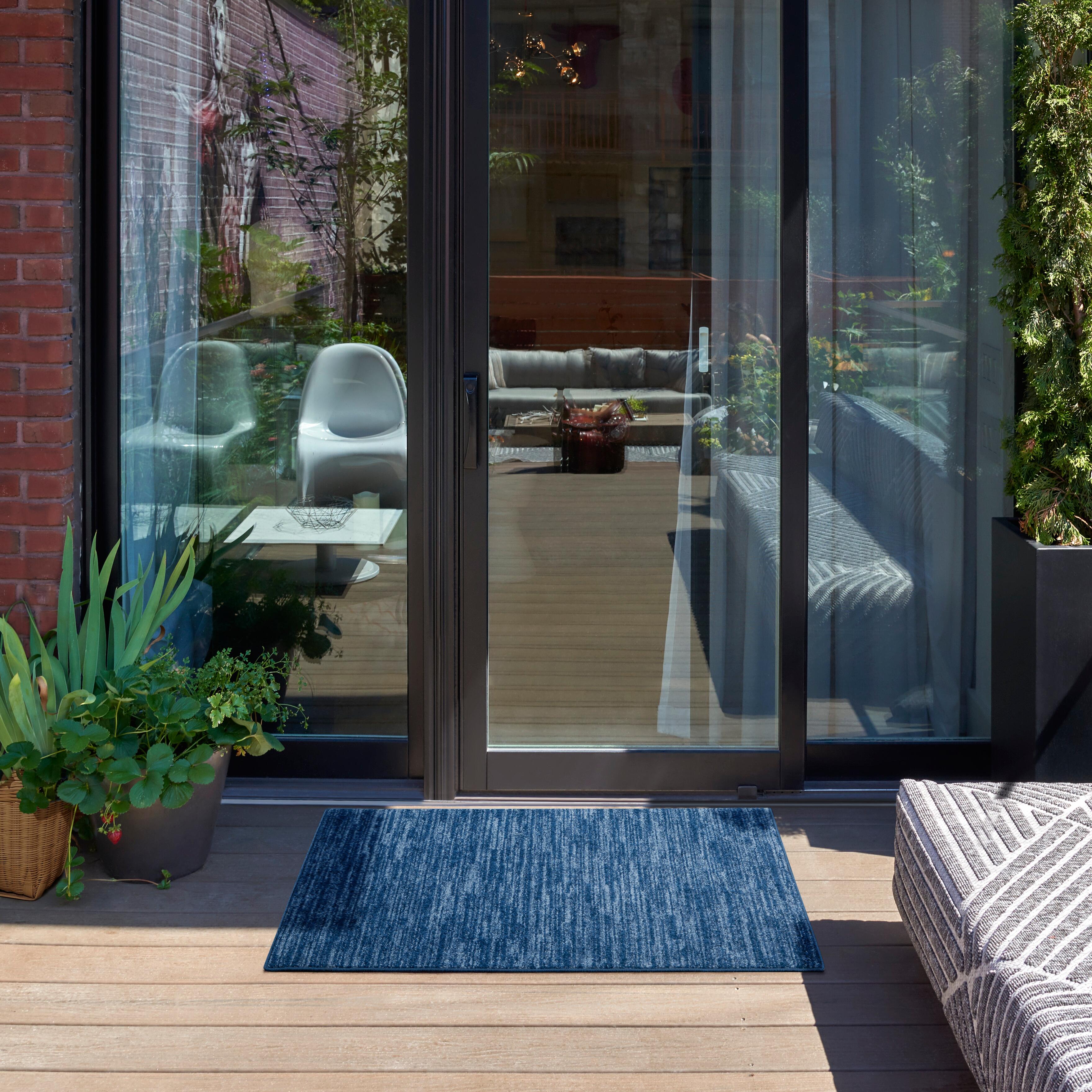 Nourison Home Nourison Nourison Essentials 2' x 4' Navy Blue Outdoor Indoor/Outdoor Rug, Navy, rollover