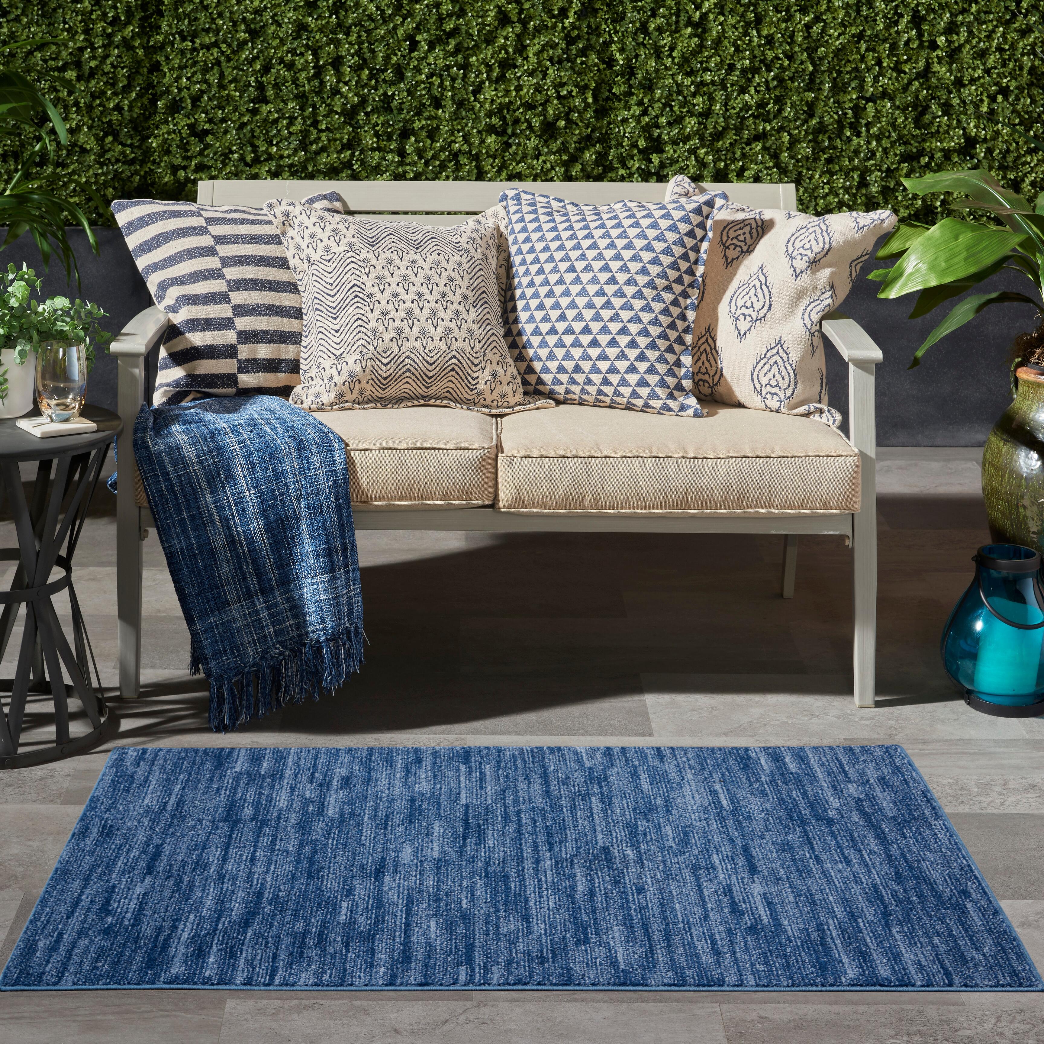 Nourison Home Nourison Nourison Essentials 3' x 5' Navy Blue Outdoor Indoor/Outdoor Rug, Navy, rollover