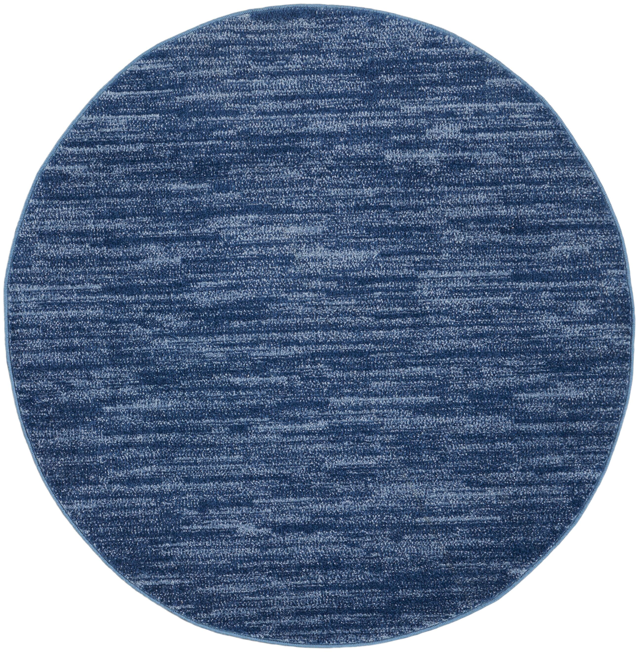 Nourison Home Nourison Nourison Essentials 4' x round Navy Blue Outdoor Indoor/Outdoor Rug, Navy, large