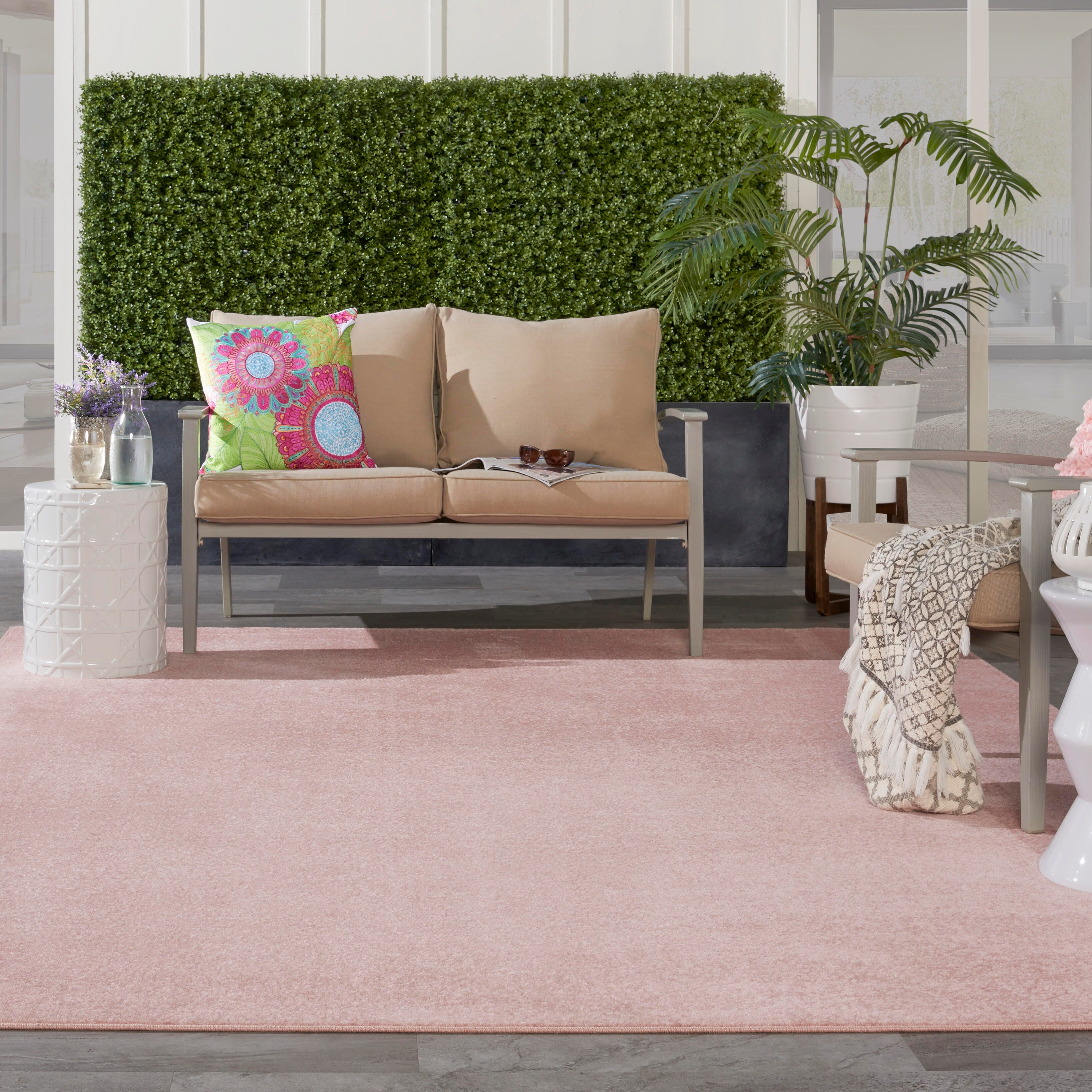 Nourison Home Nourison Nourison Essentials 7' x 10' Pink Outdoor Indoor/Outdoor Rug, Pink, rollover
