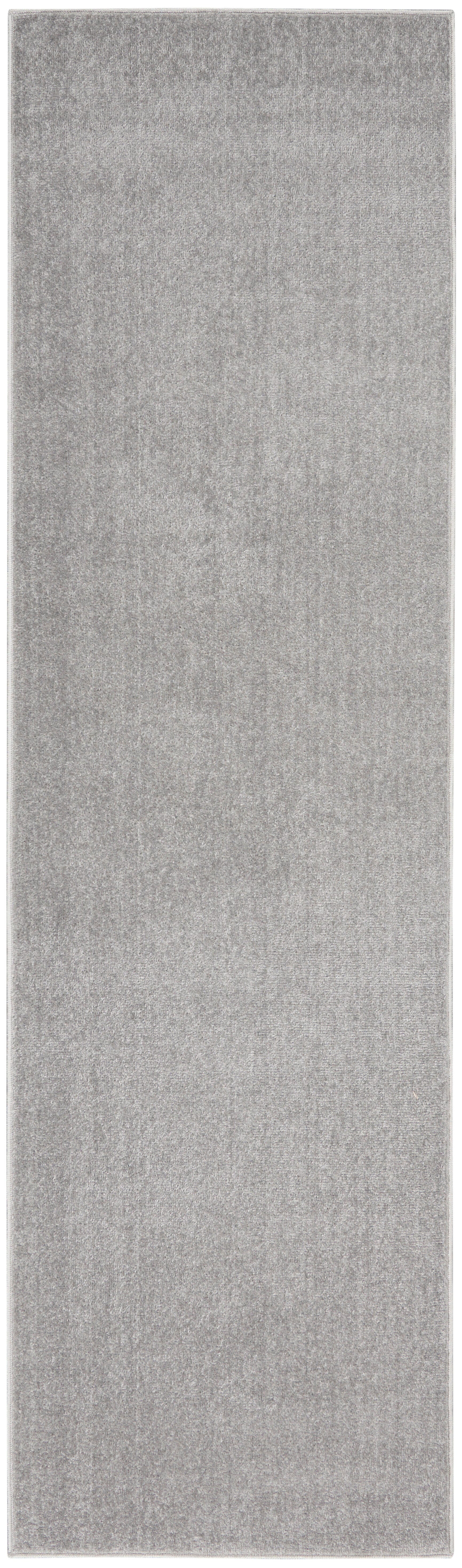 Nourison Home Nourison Nourison Essentials 2'2" x 7'6" Silver Grey Outdoor Indoor/Outdoor Rug, Silver, large