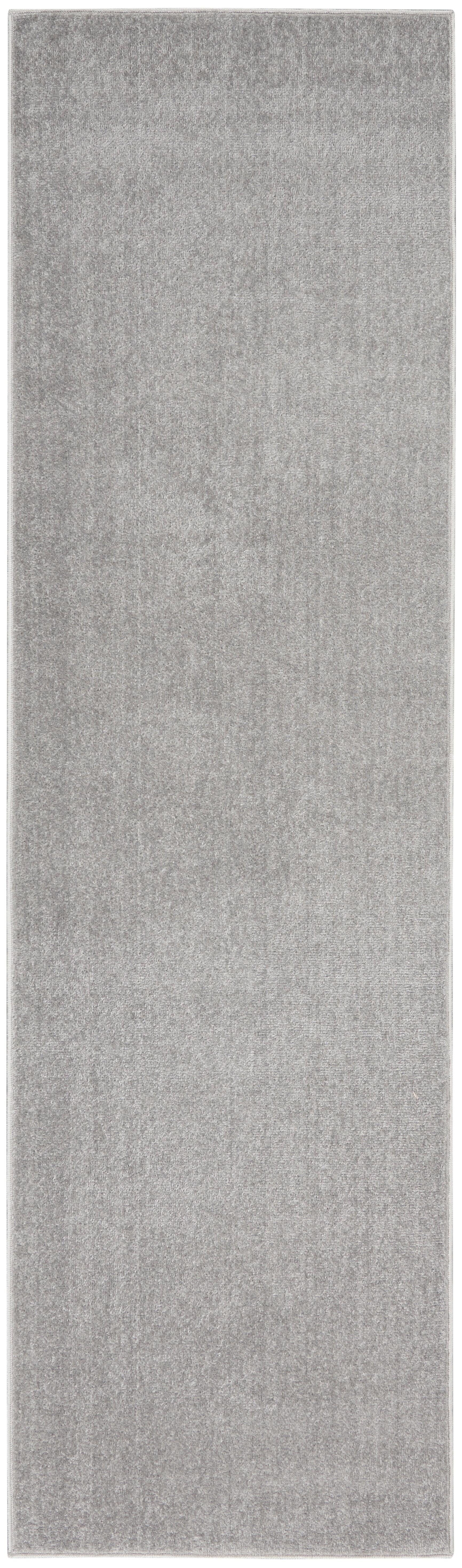 Nourison Home Nourison Nourison Essentials 2'2" x 10' Silver Grey Outdoor Indoor/Outdoor Rug, Silver, large