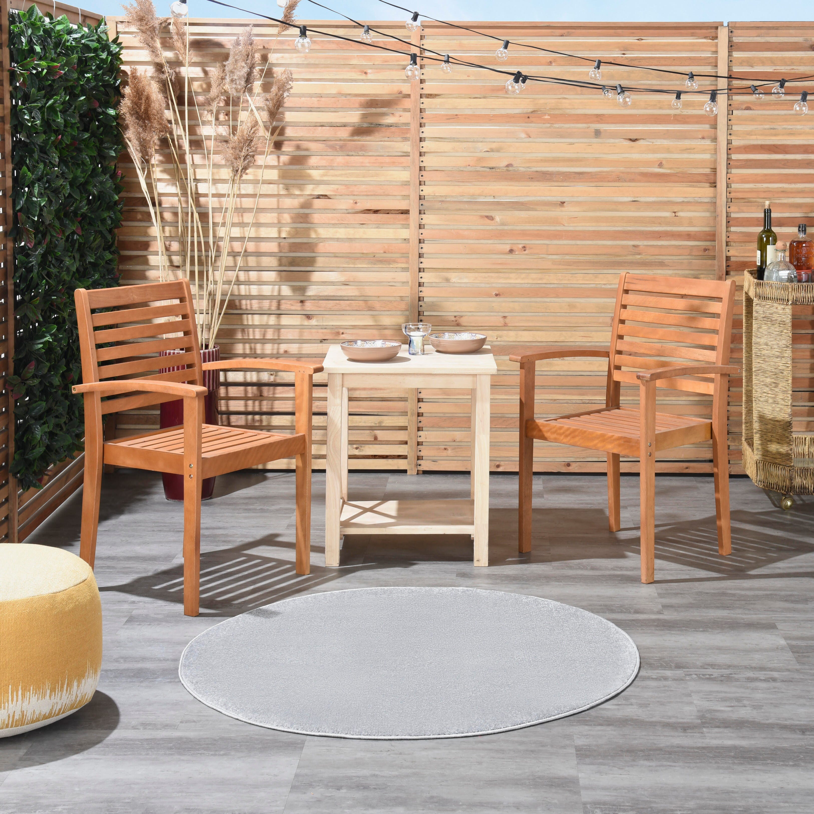 Nourison Home Nourison Nourison Essentials 4' x round Silver Grey Outdoor Indoor/Outdoor Rug, Silver, rollover