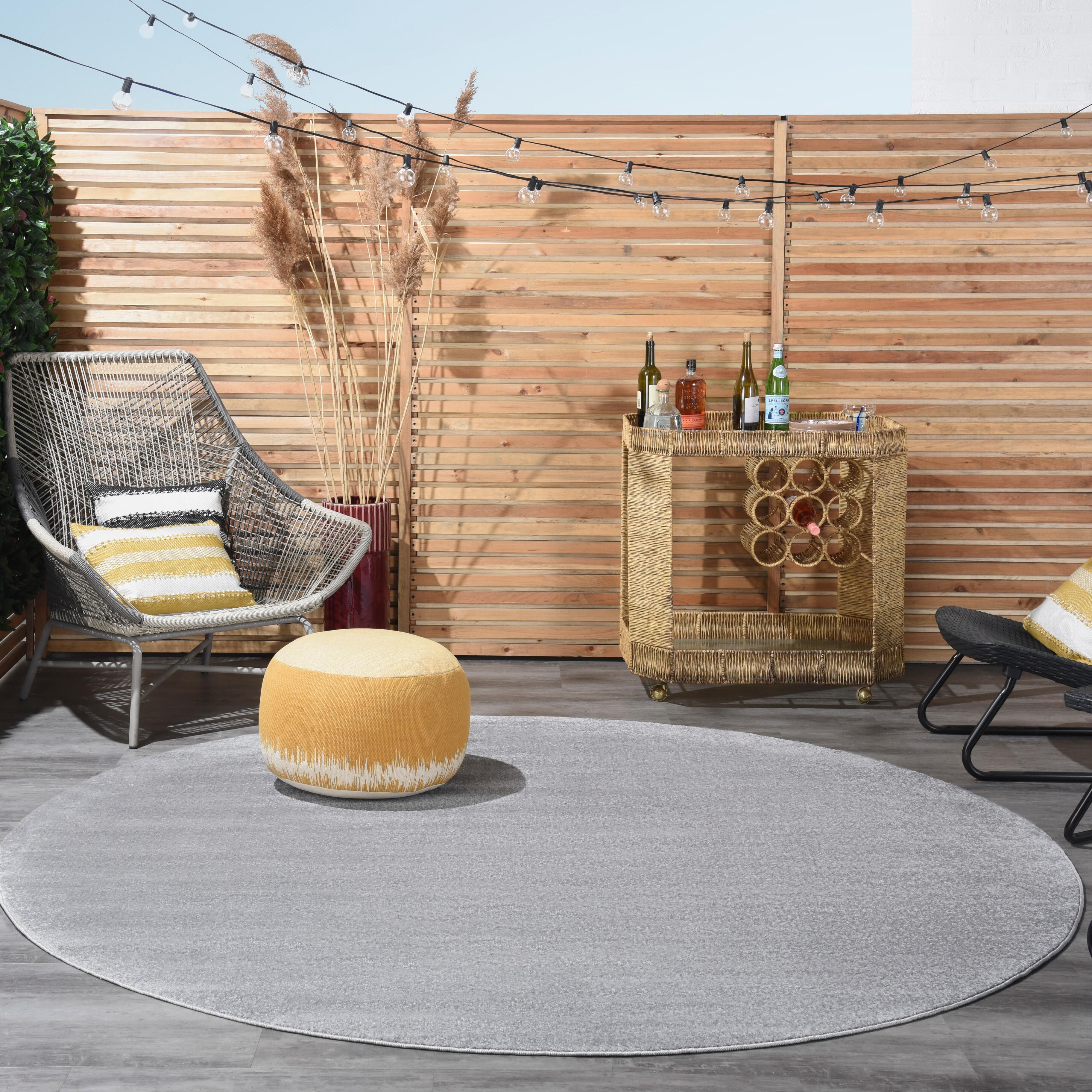 Nourison Home Nourison Nourison Essentials 8' x round Silver Grey Outdoor Indoor/Outdoor Rug, Silver, rollover