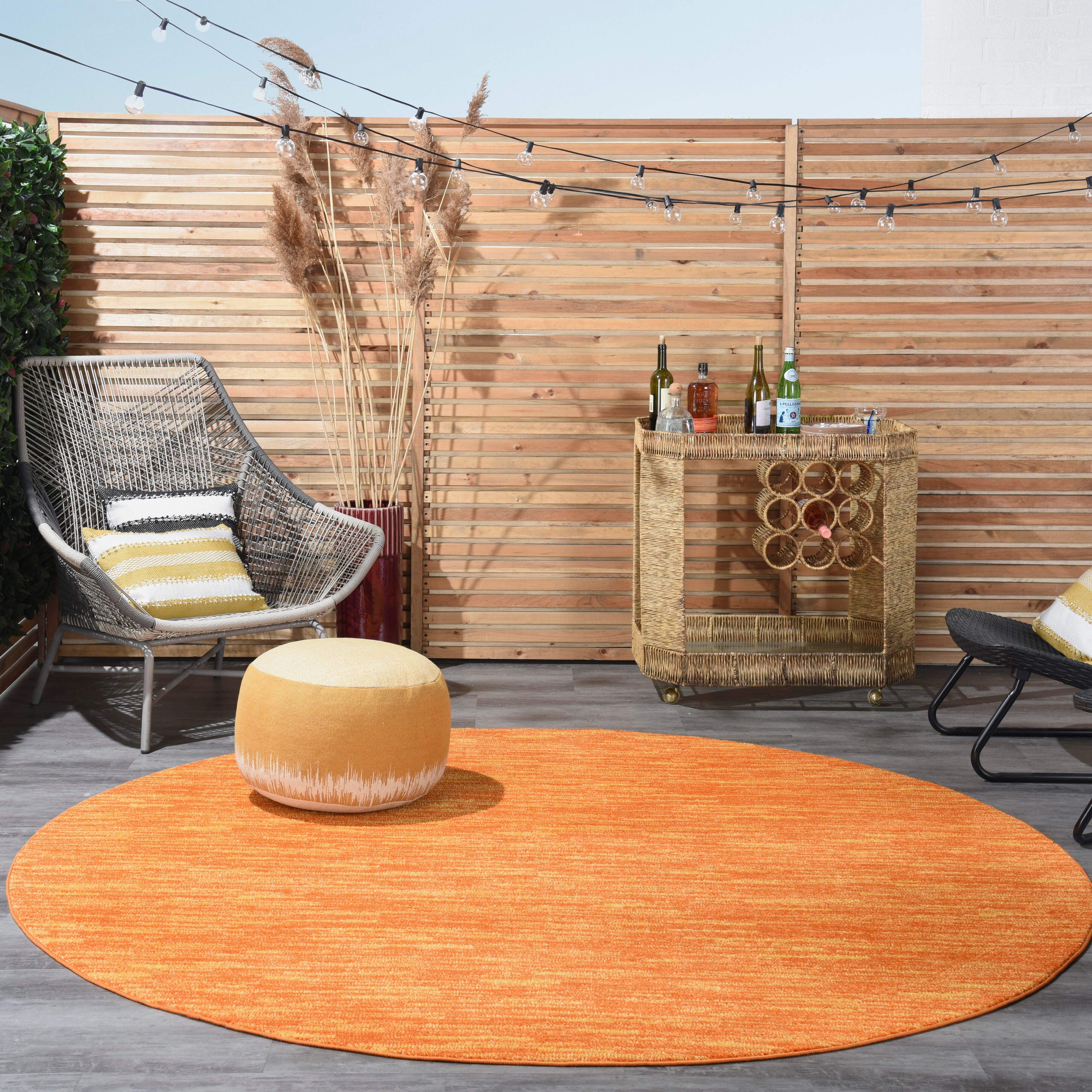 Nourison Home Nourison Nourison Essentials 8' x round Sunburst Outdoor Indoor/Outdoor Rug, Sunburst, rollover
