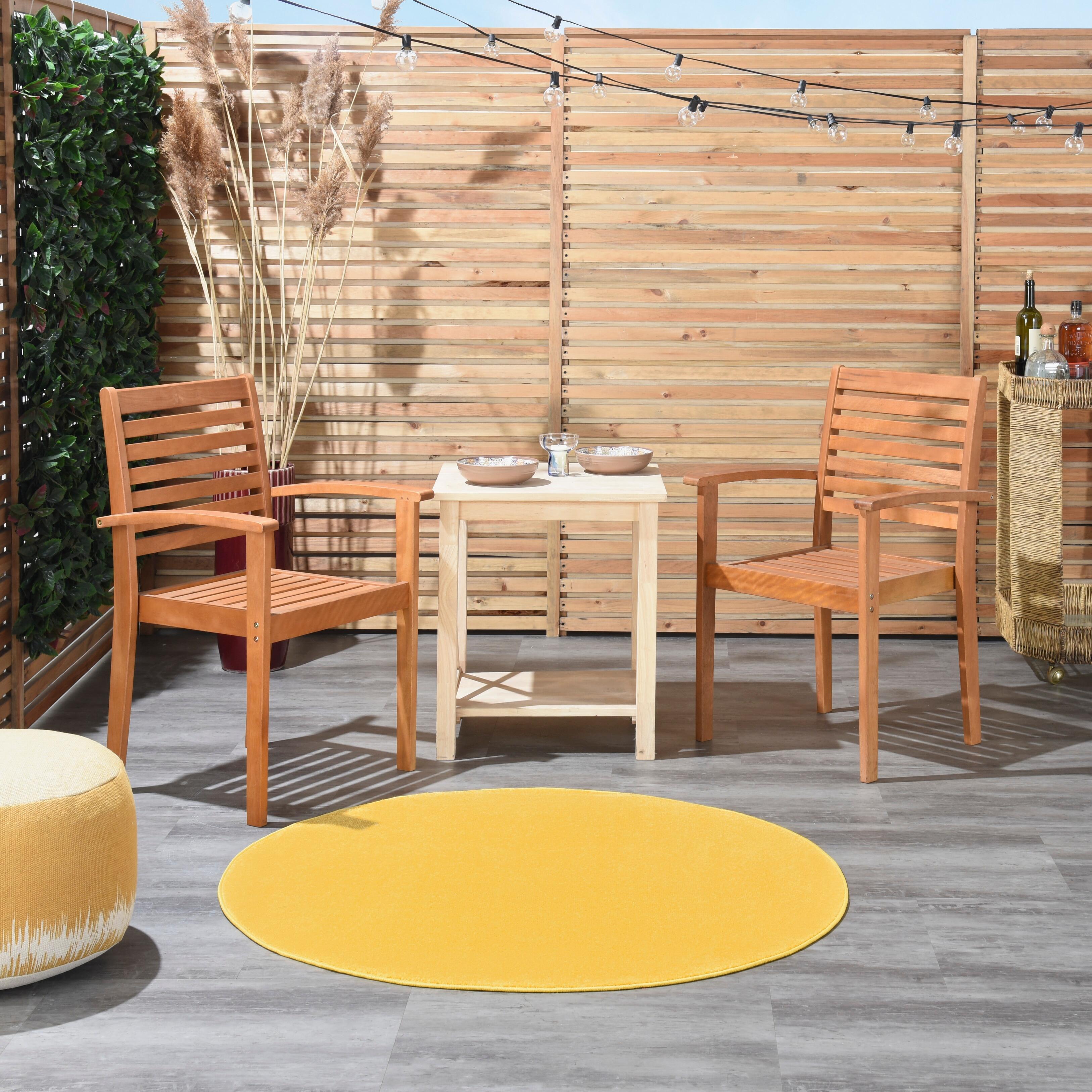 Nourison Home Nourison Nourison Essentials 4' x round Yellow Outdoor Indoor/Outdoor Rug, Yellow, rollover