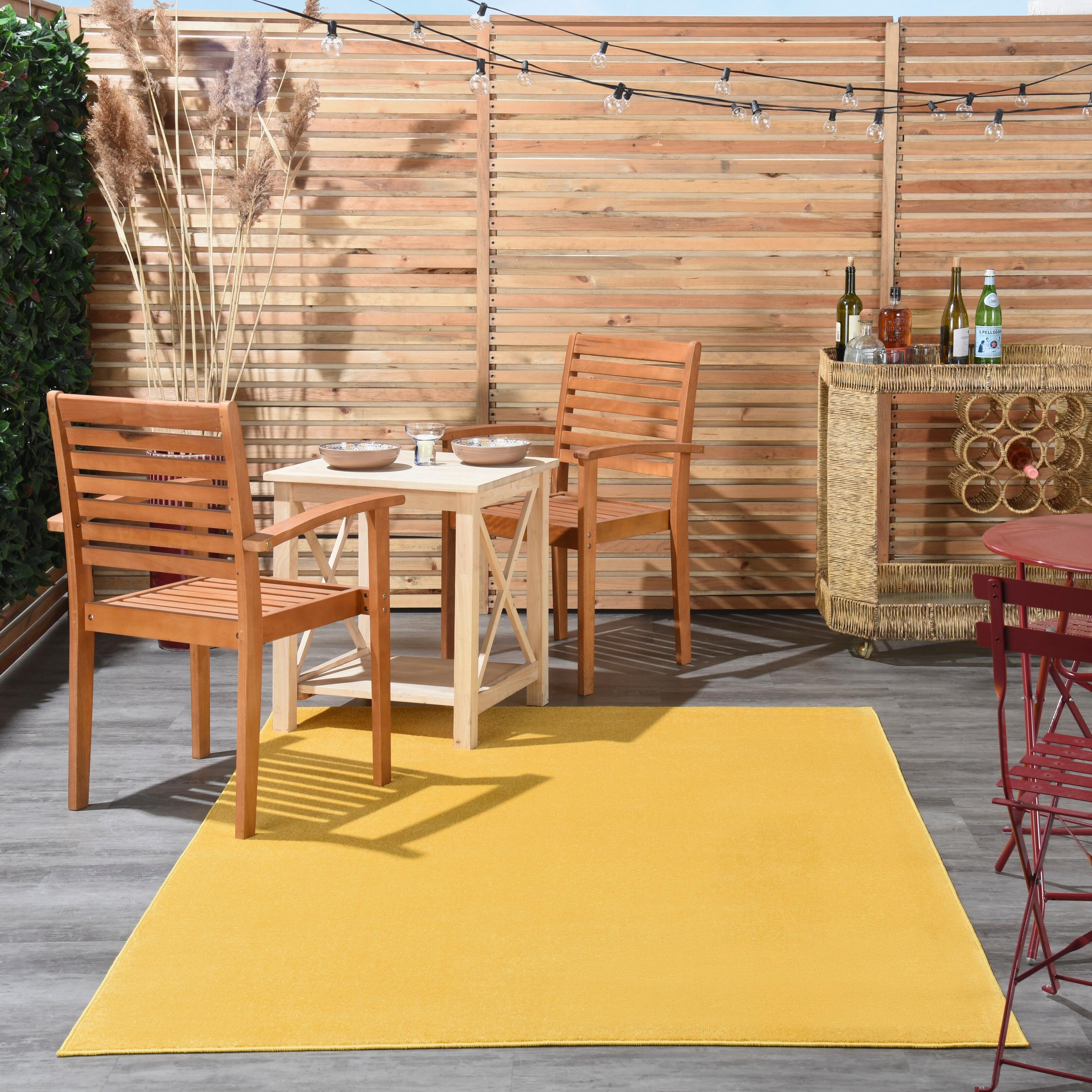 Nourison Home Nourison Nourison Essentials 4' x 6' Yellow Outdoor Indoor/Outdoor Rug, Yellow, rollover