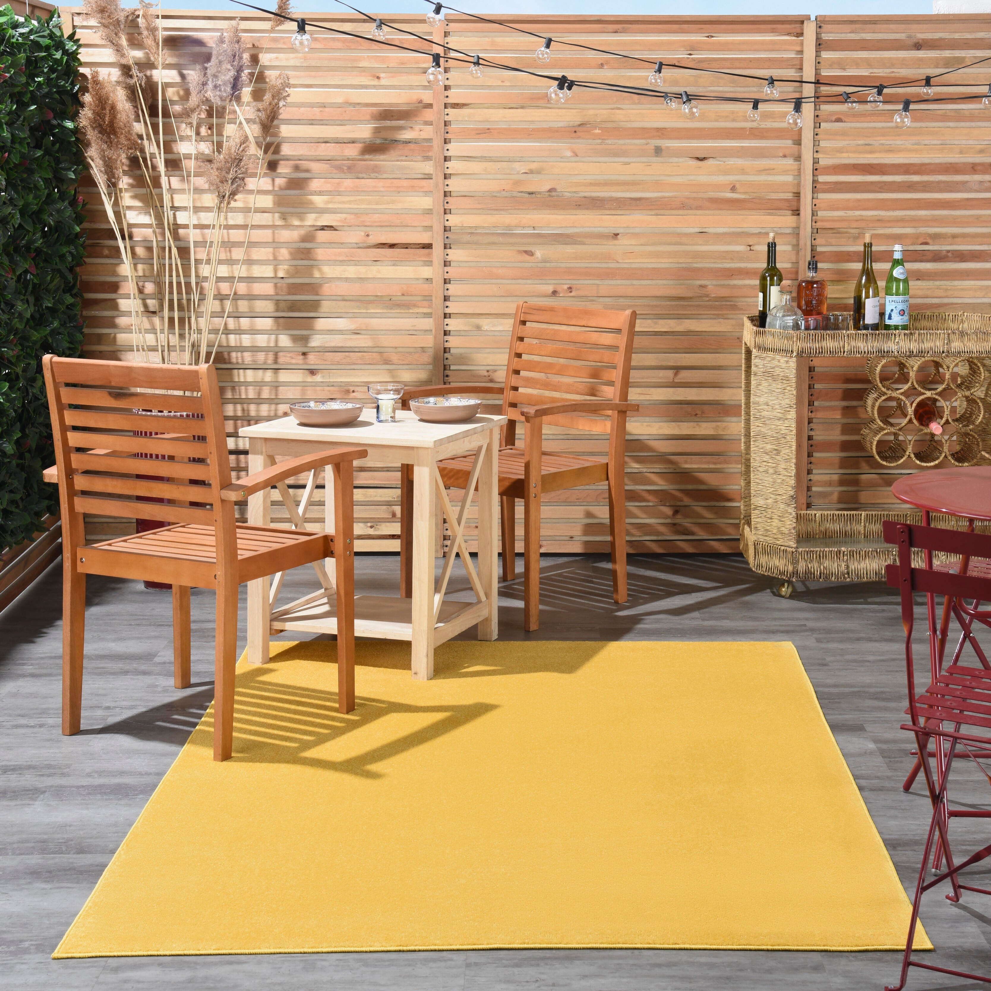 Nourison Home Nourison Nourison Essentials 6' x 9' Yellow Outdoor Indoor/Outdoor Rug, Yellow, rollover