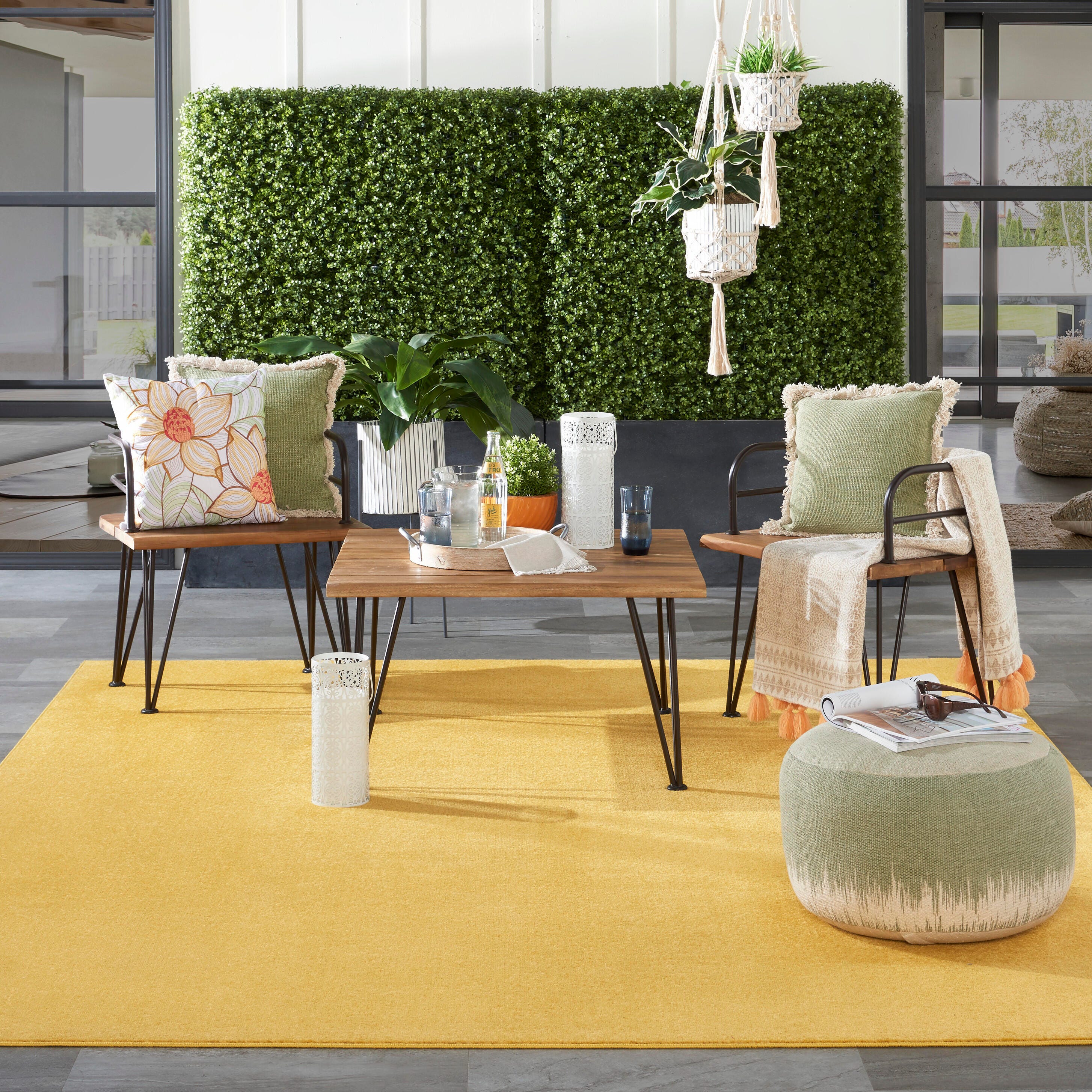 Nourison Home Nourison Nourison Essentials 7' x 10' Yellow Outdoor Indoor/Outdoor Rug, Yellow, rollover