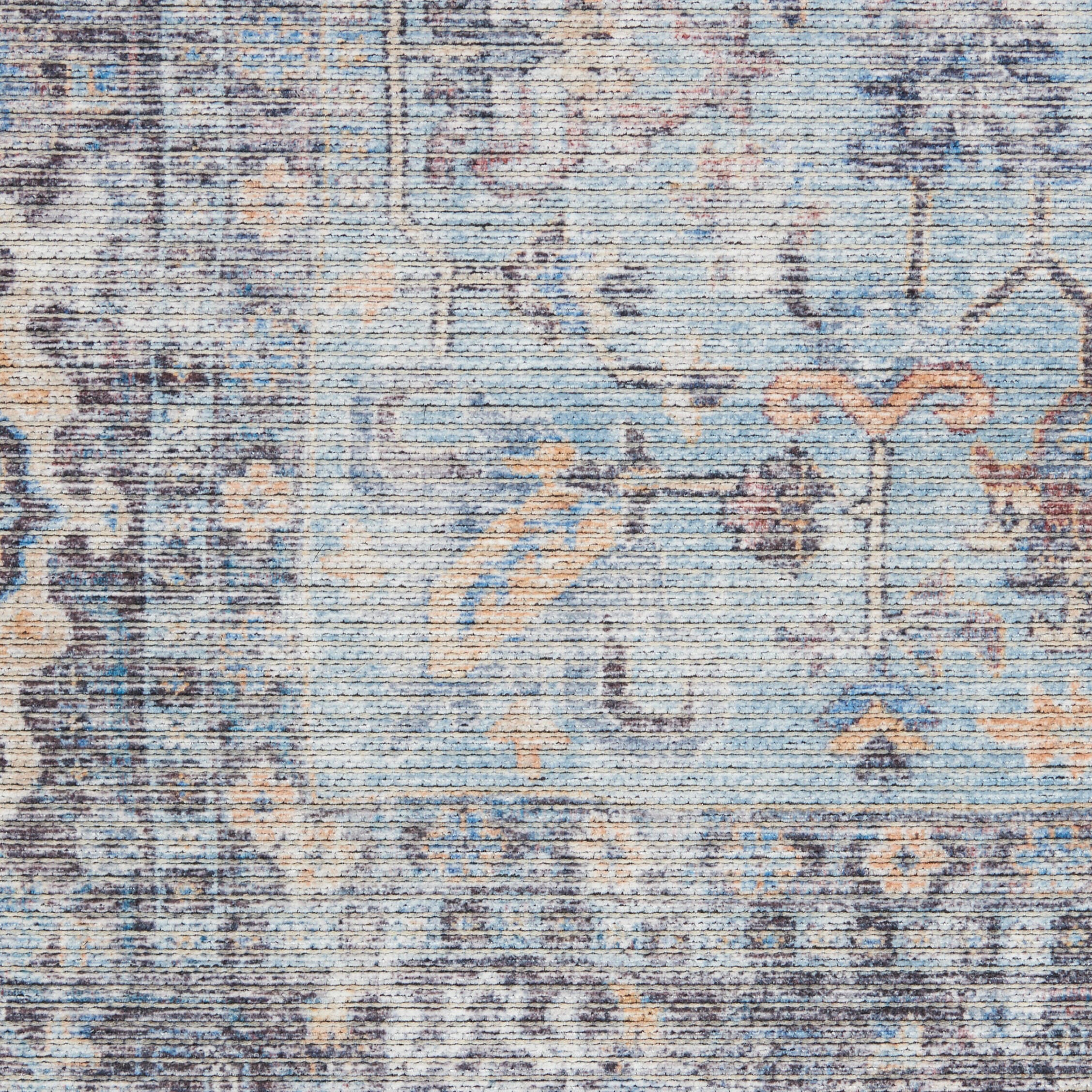 Nourison Home Machine Washable Series 7'10" x 9'10" Light Grey/Blue Vintage Indoor Rug