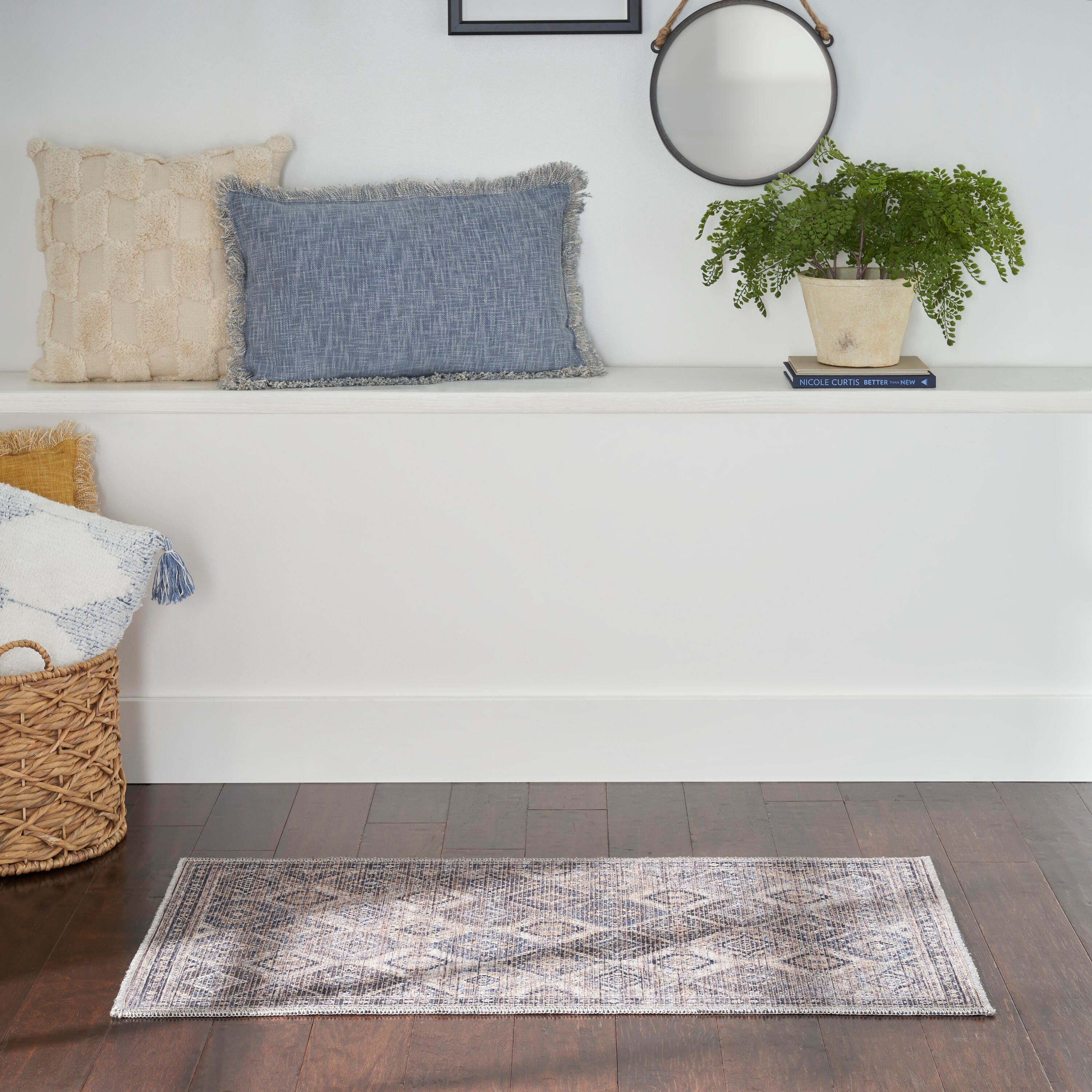 Nourison Home  Nicole Curtis Machine Washable Series 1 2' x 3'9" Ivory/Latte Vintage Indoor Rug, Ivory/Latte, rollover