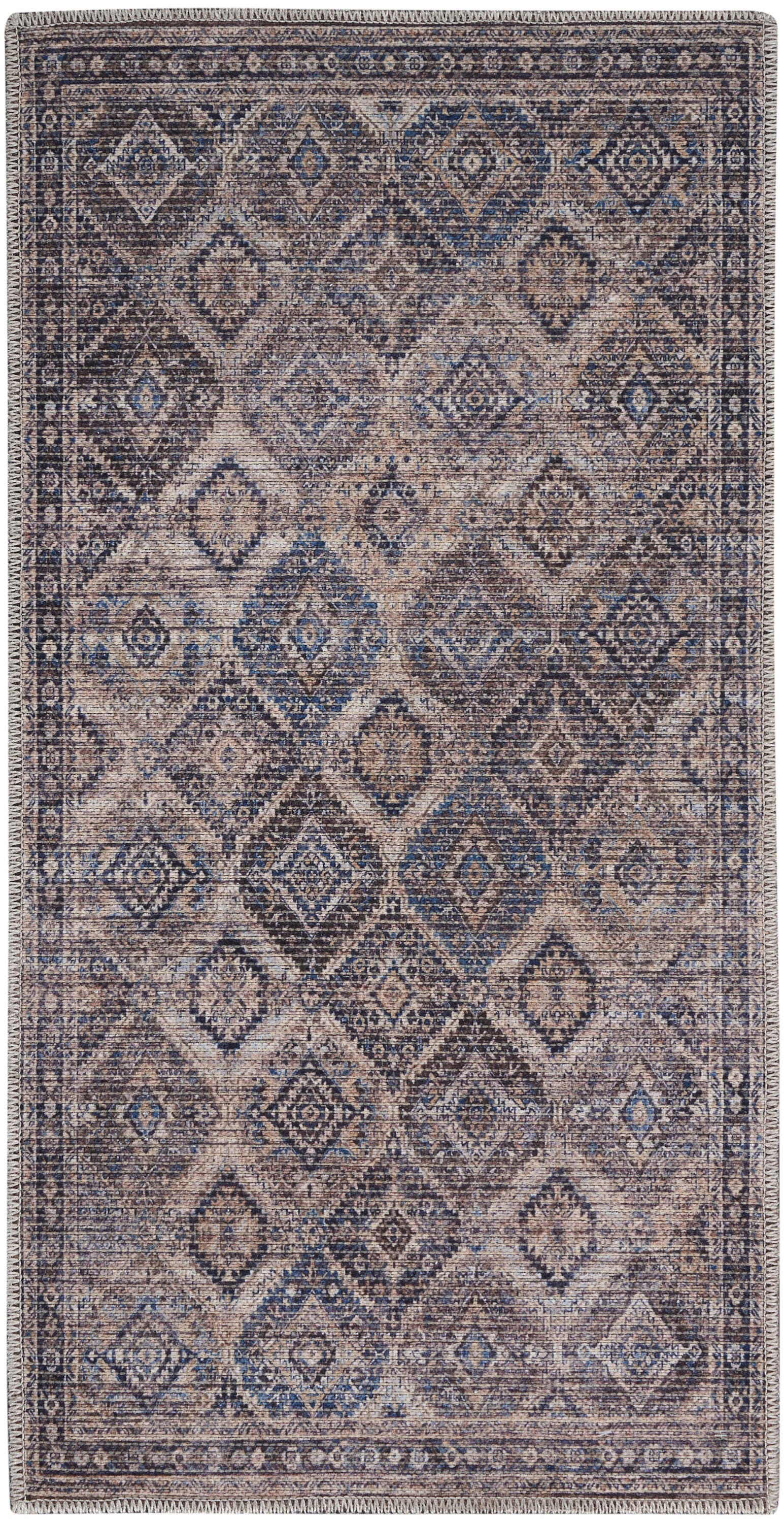 Nourison Home  Nicole Curtis Machine Washable Series 1 2' x 3'9" Ivory/Latte Vintage Indoor Rug, Ivory/Latte, large