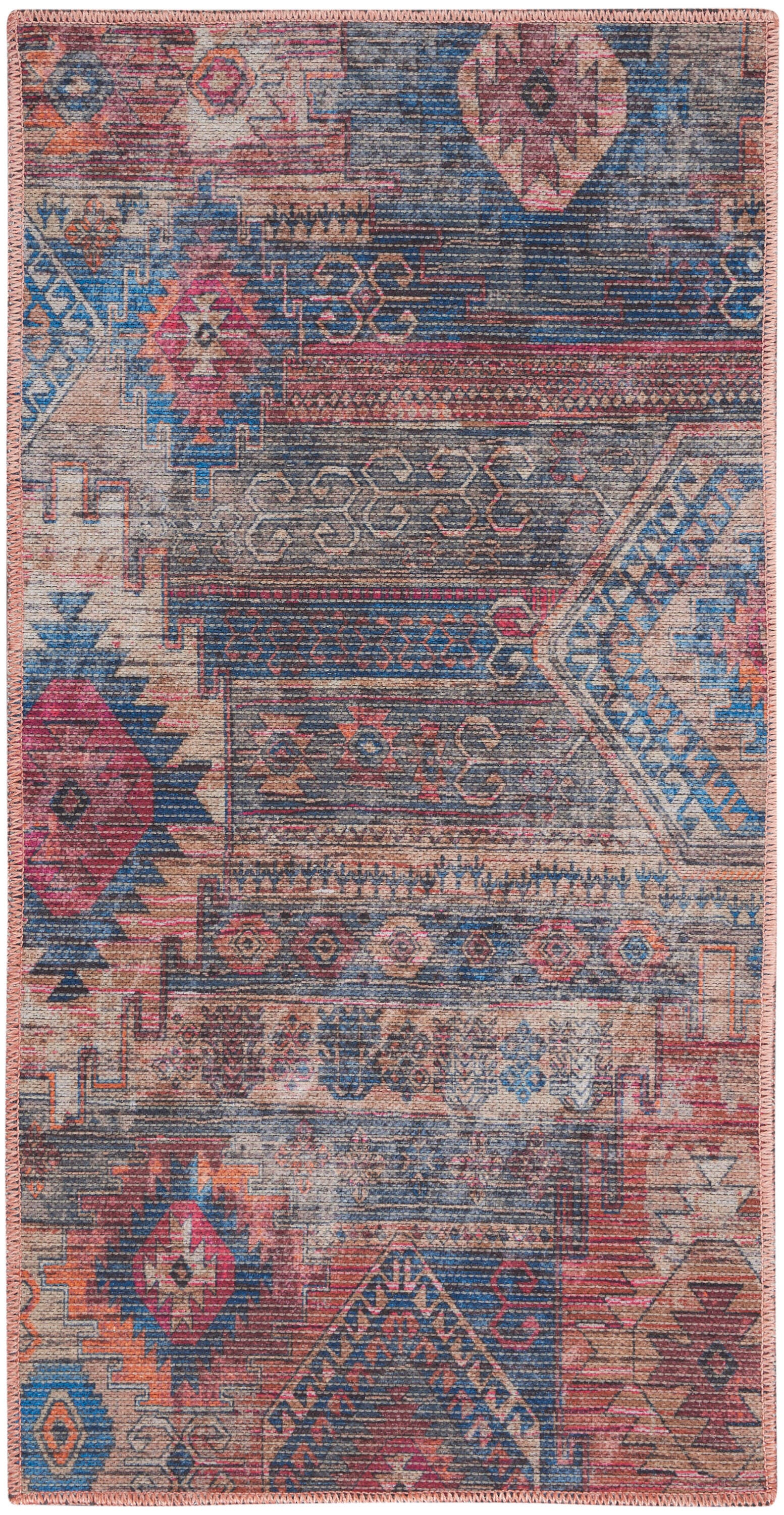 Nourison Home  Nicole Curtis Machine Washable Series 1 2' x 3'9" Multicolor Vintage Indoor Rug, Multi, large