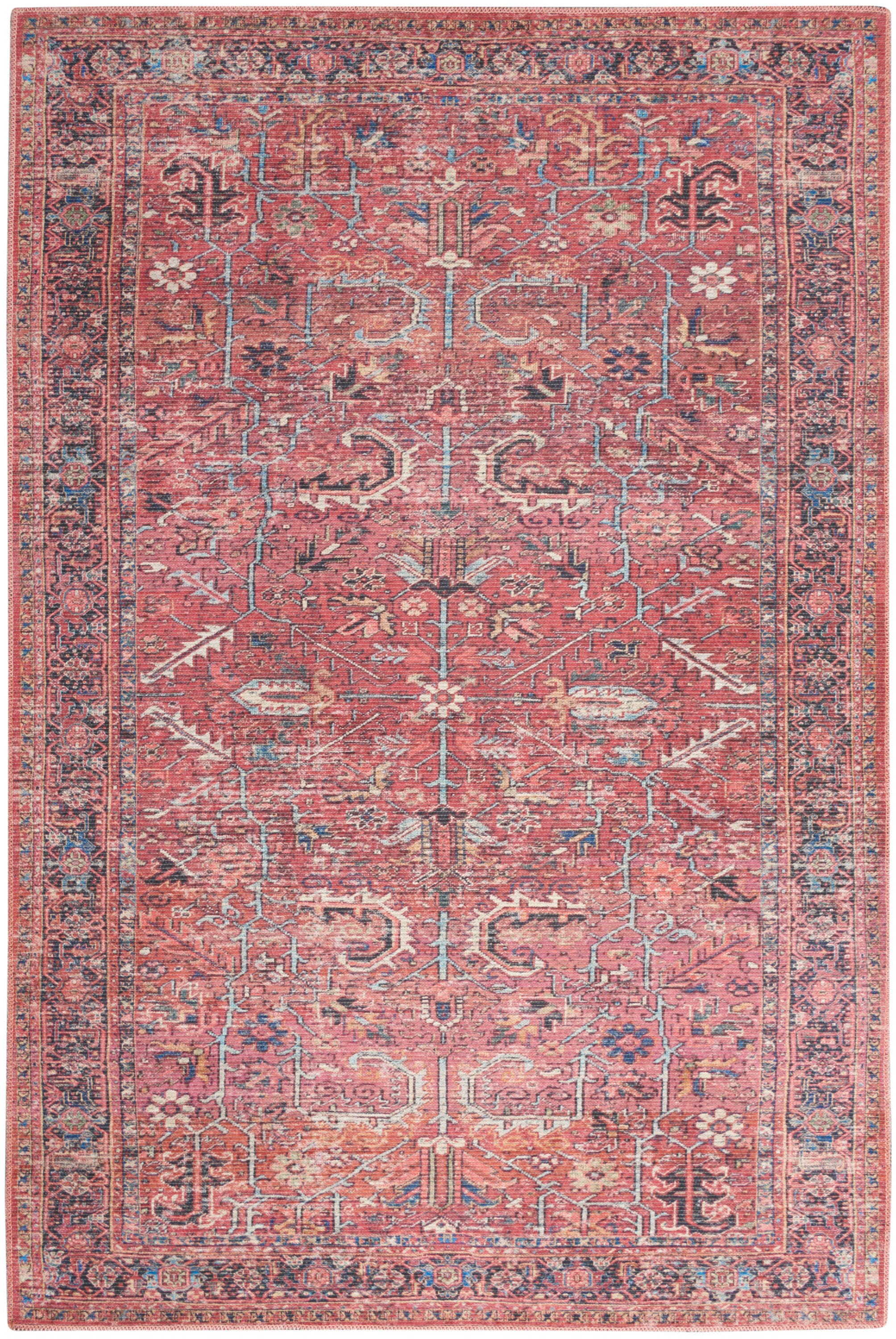 Nourison Home  Nicole Curtis Machine Washable Series 1 4' x 6' Brick Vintage Indoor Rug, Brick, large