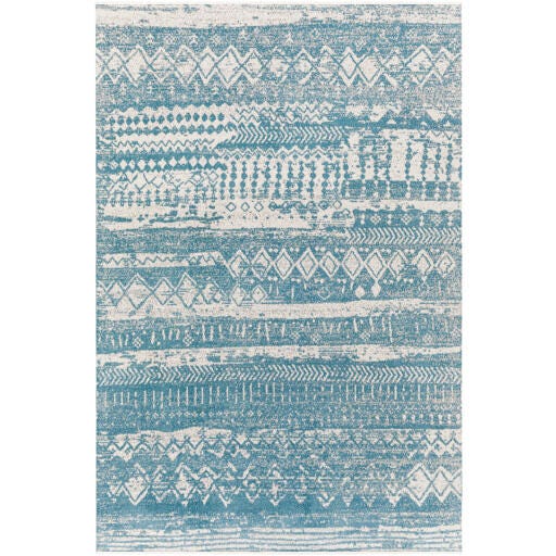 Surya Lavadora Washable Global Abstract Rug, Aqua, large