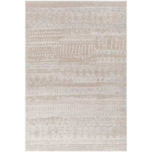 Surya Lavadora Washable Global Abstract Rug, Light Gray, large