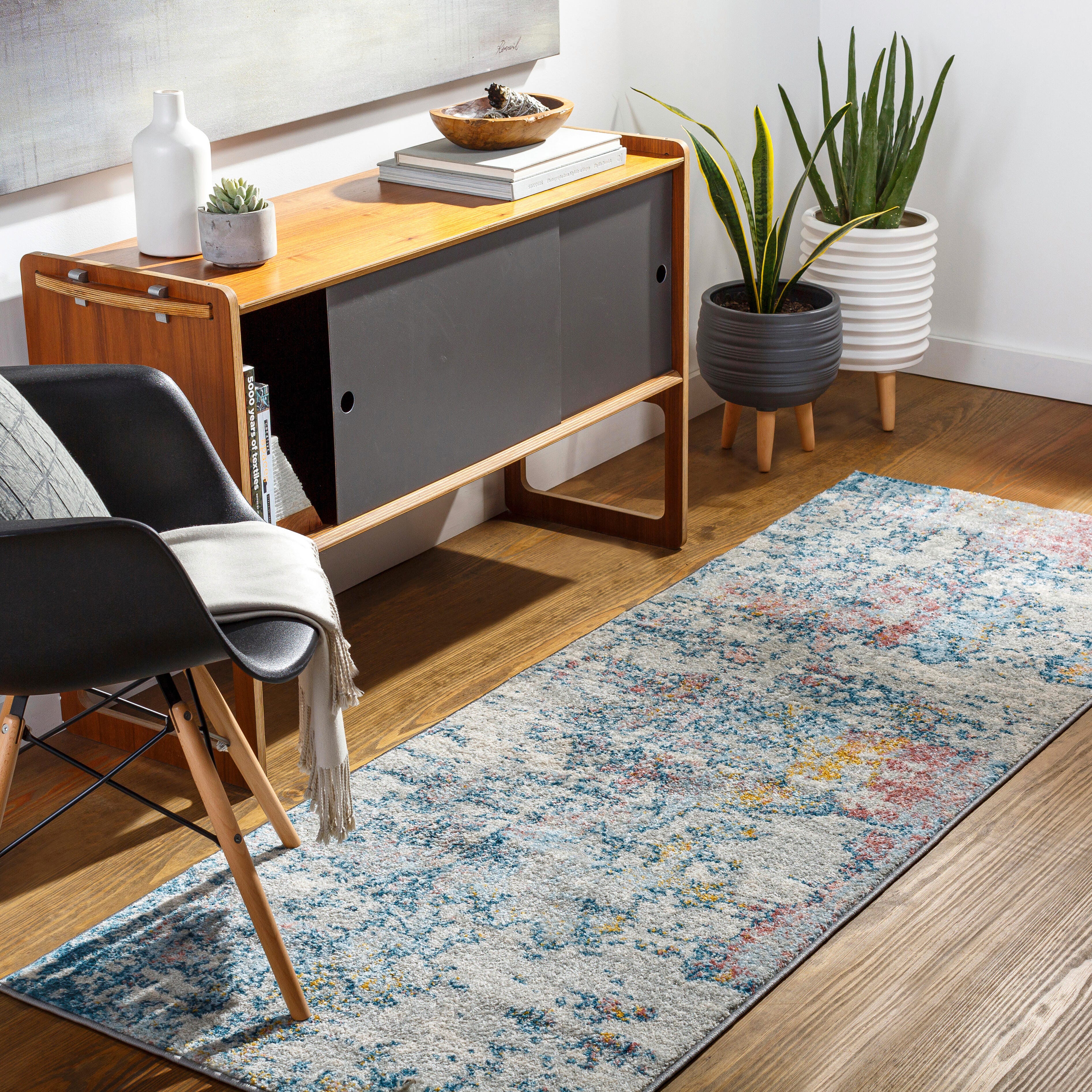 Surya Sunderland Modern Area Rug, Aqua/Coral, large