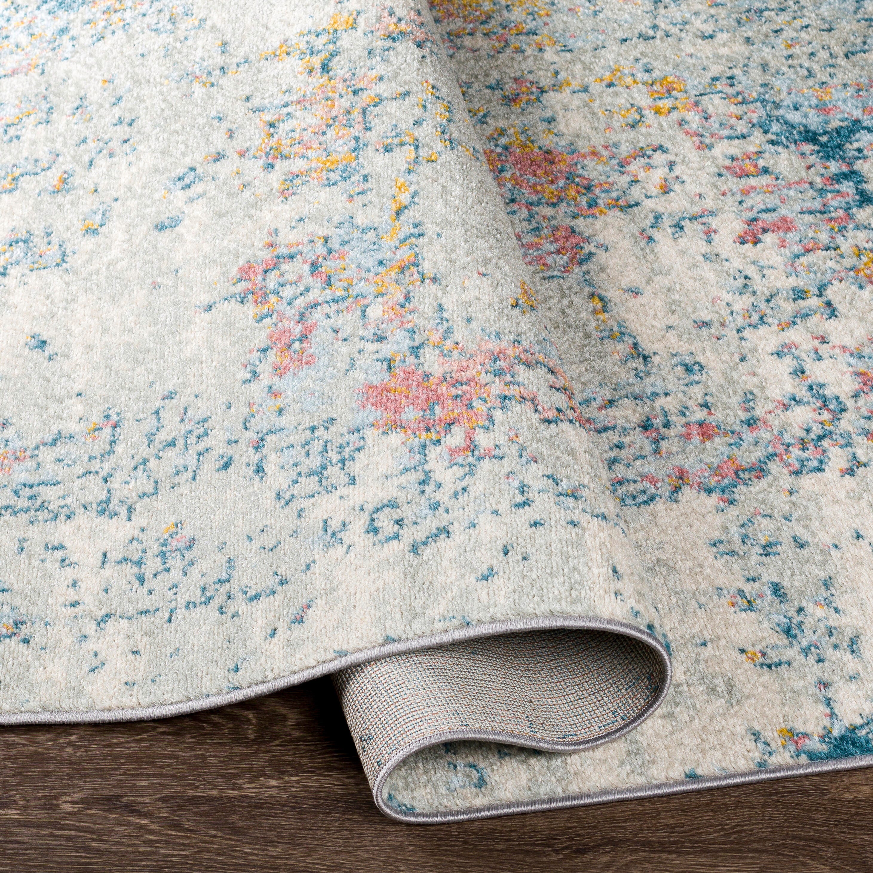 Surya Sunderland Modern Area Rug, Aqua/Coral, large