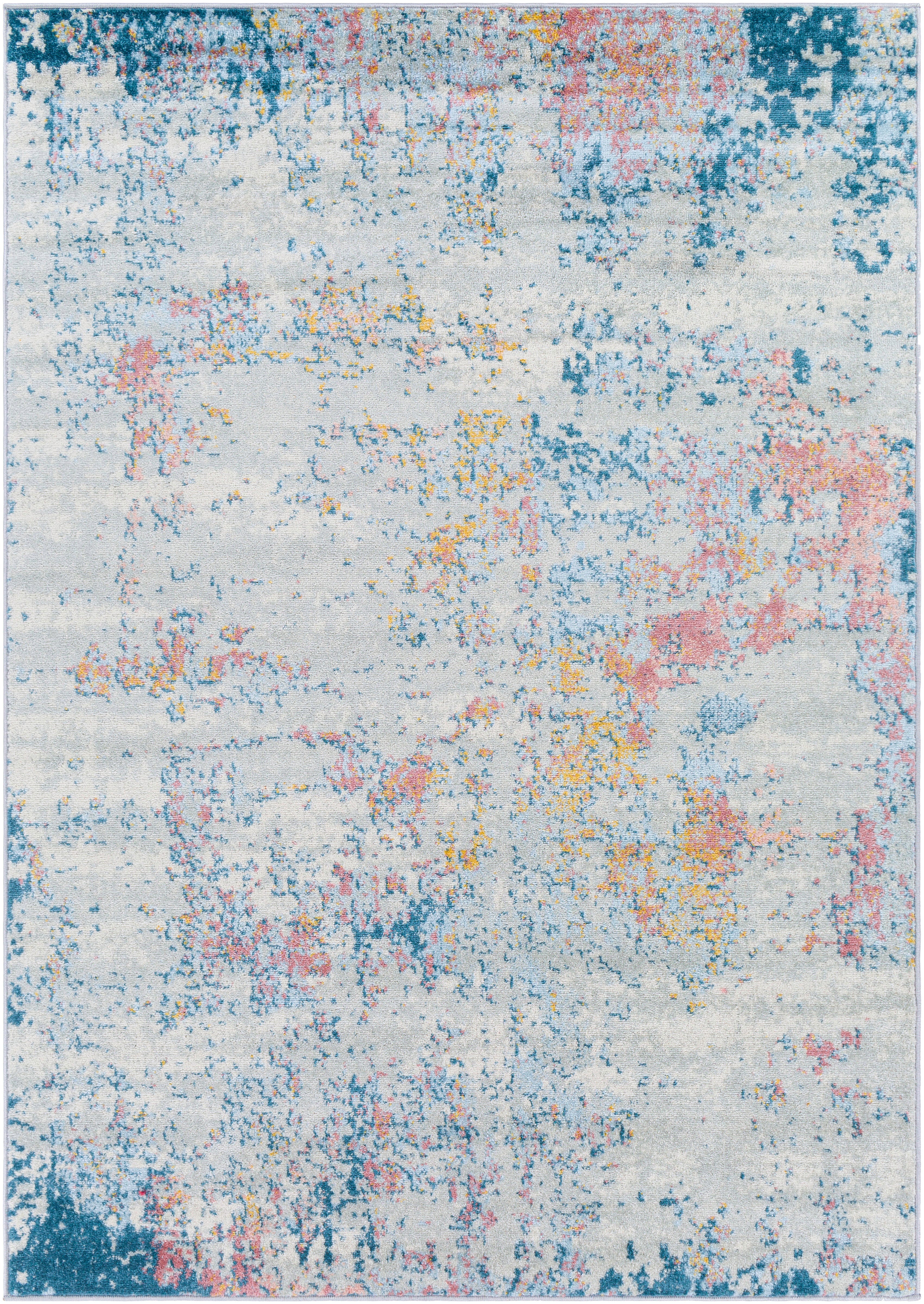 Surya Sunderland Modern Area Rug, Aqua/Coral, large