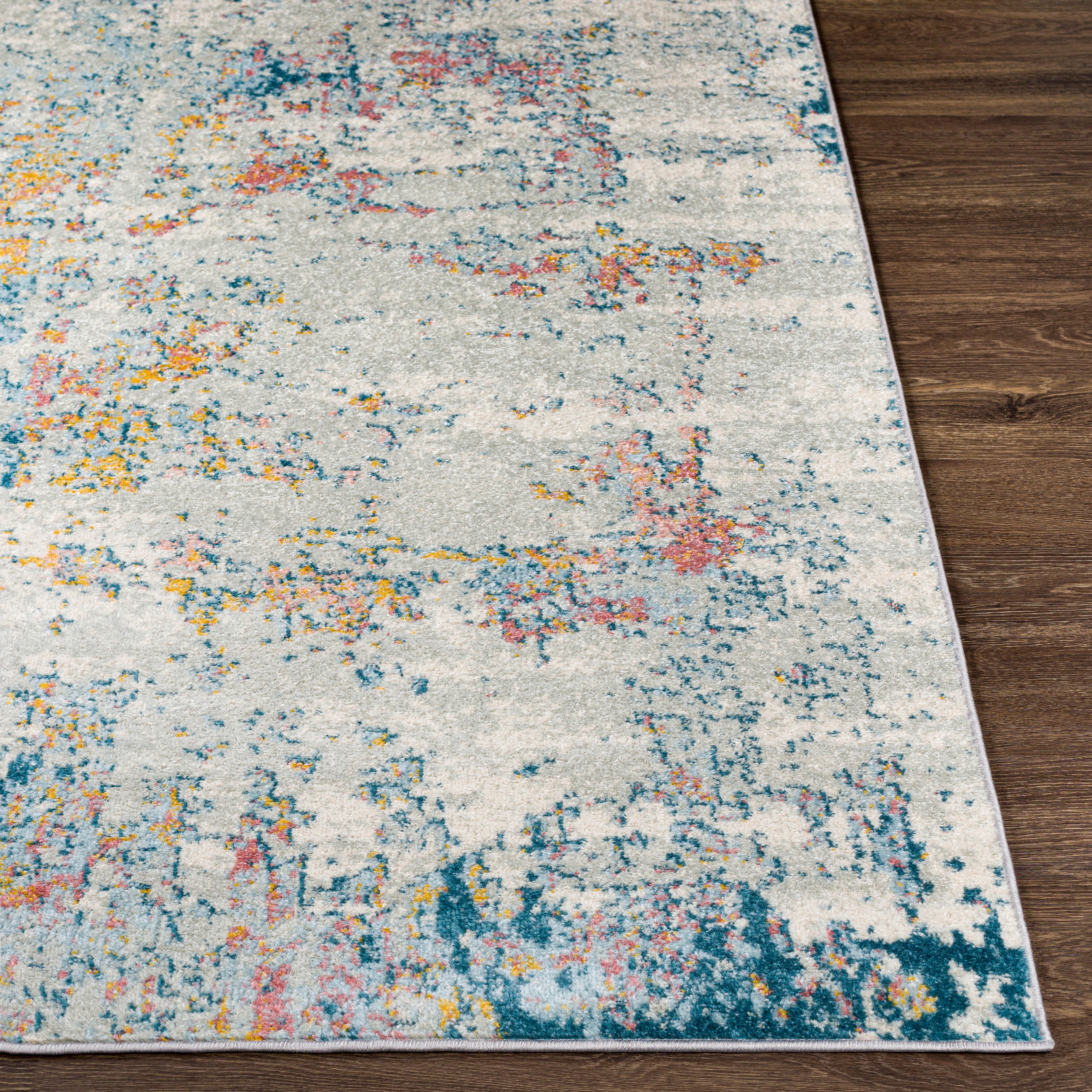 Surya Sunderland Modern Area Rug, Aqua/Coral, large