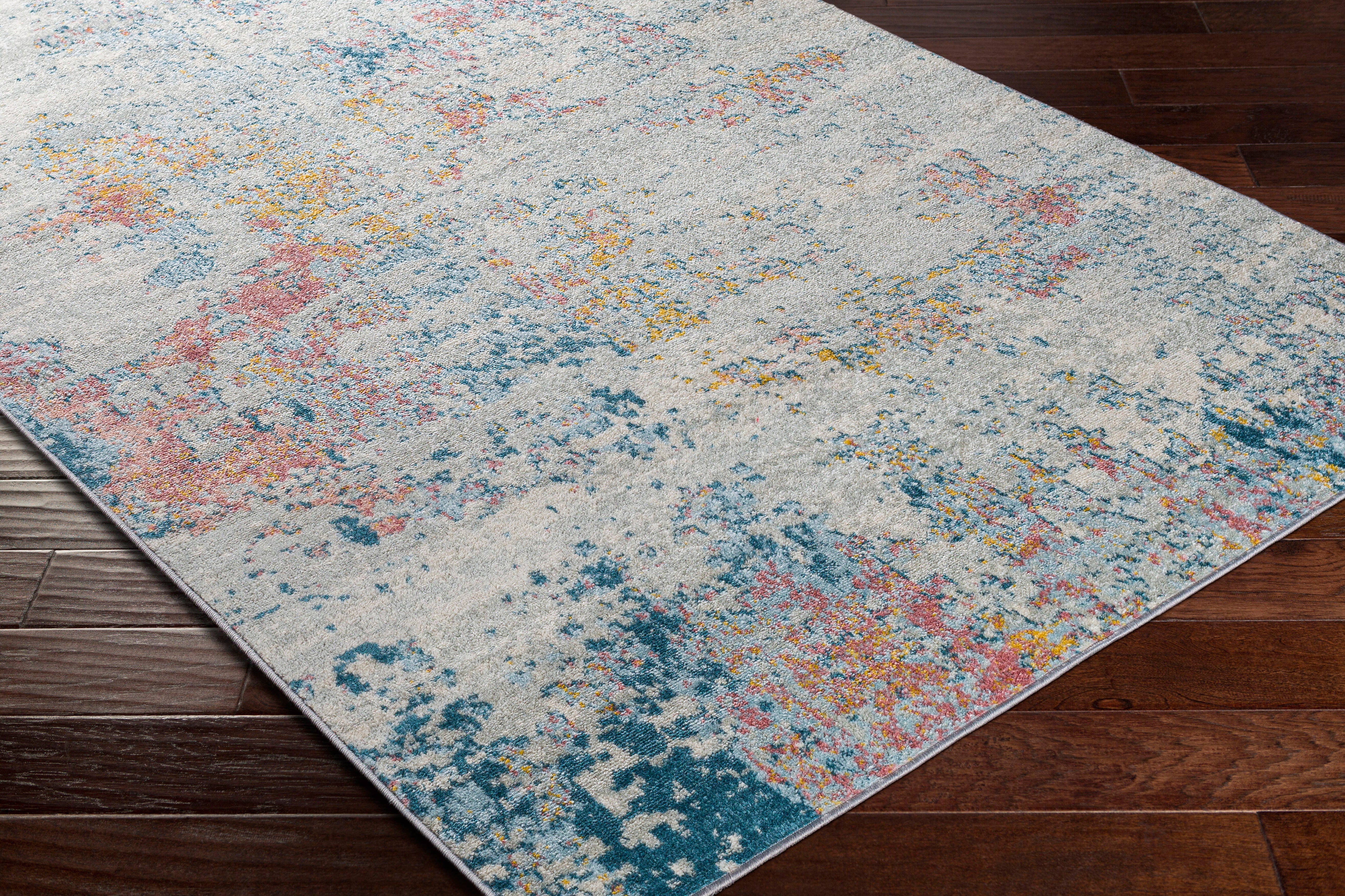 Surya Sunderland Modern Area Rug, Aqua/Coral, large