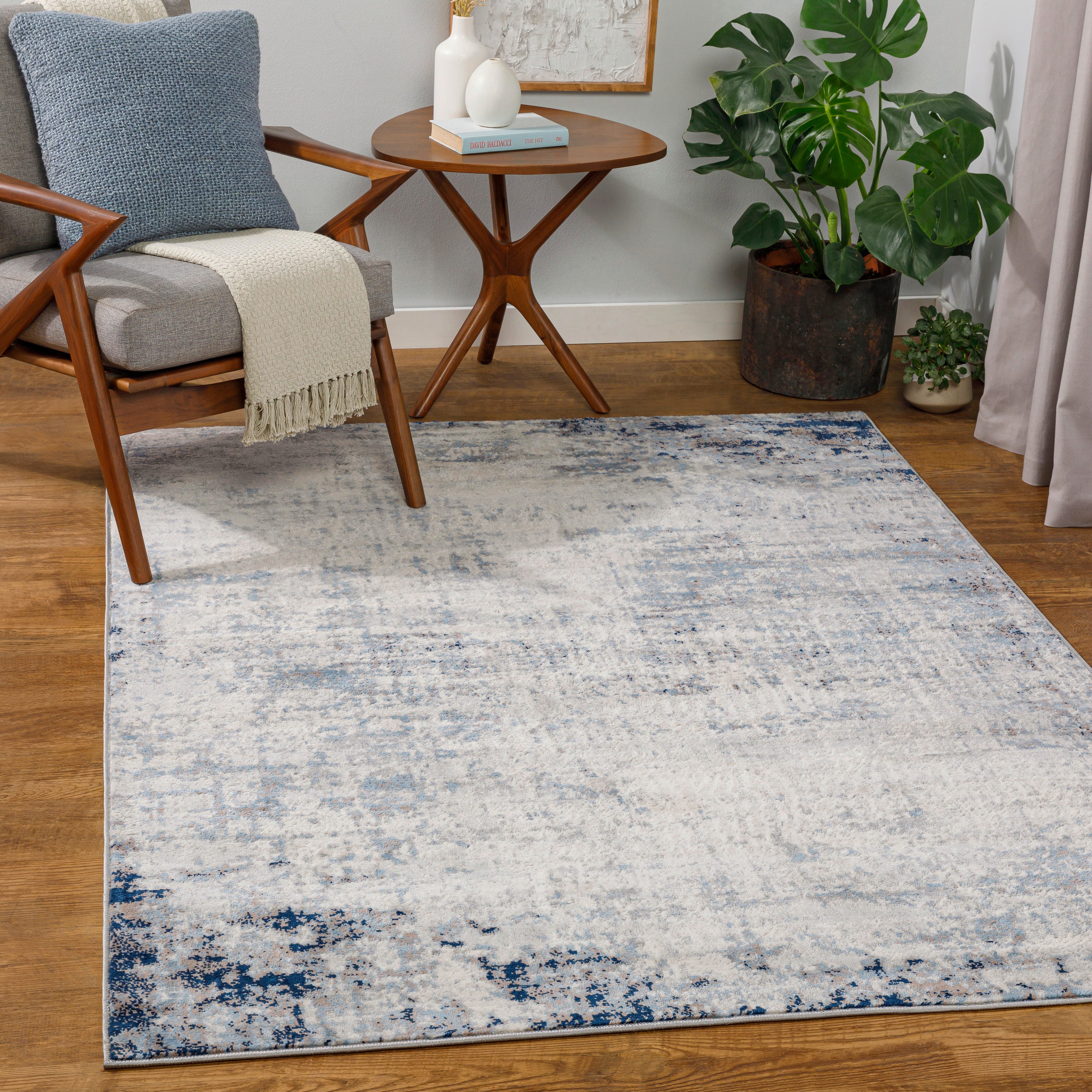 Surya Roma Modern Area Rug, Dark Blue, rollover