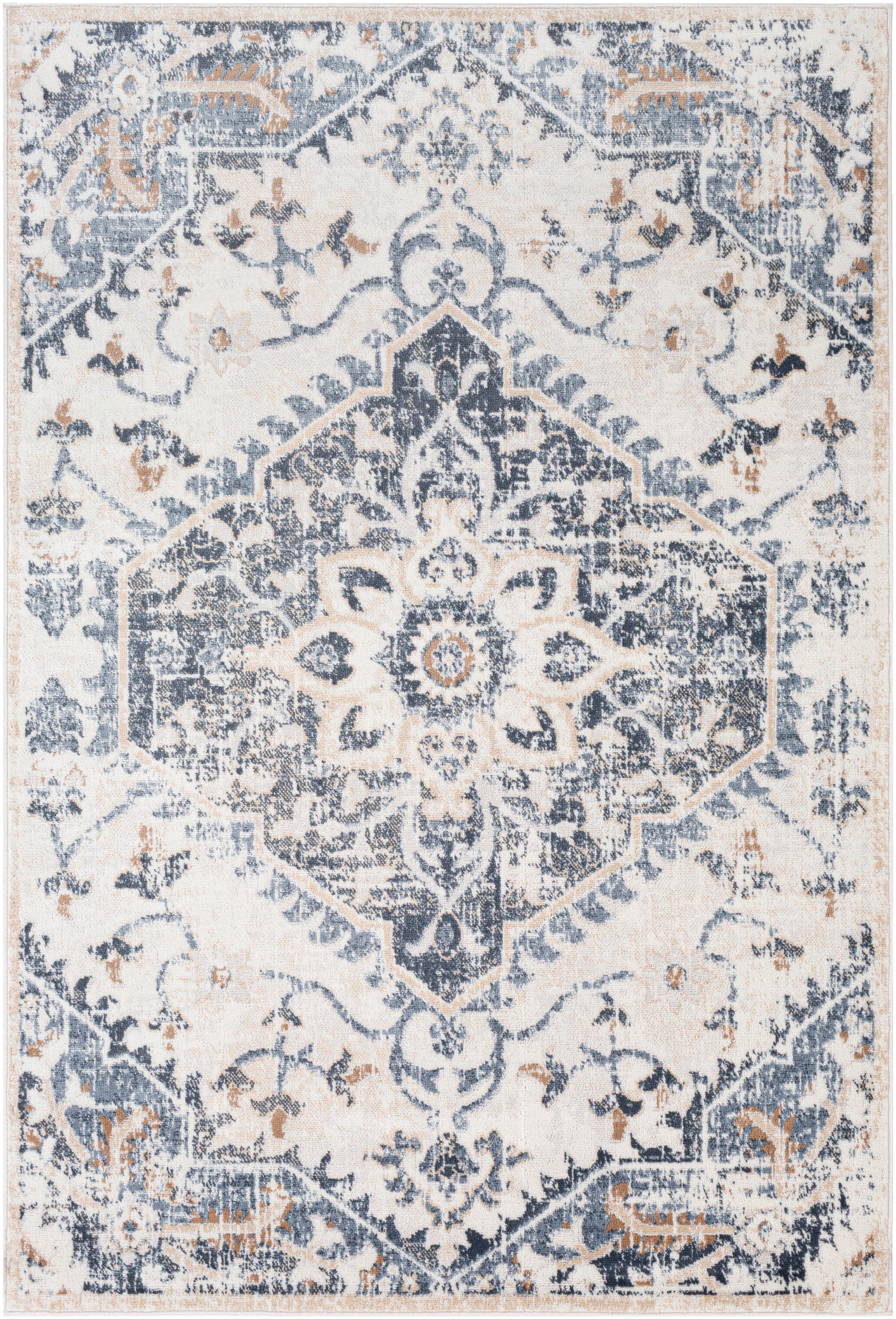 Surya St tropez Traditional Area Rug, Denim/Cream, large