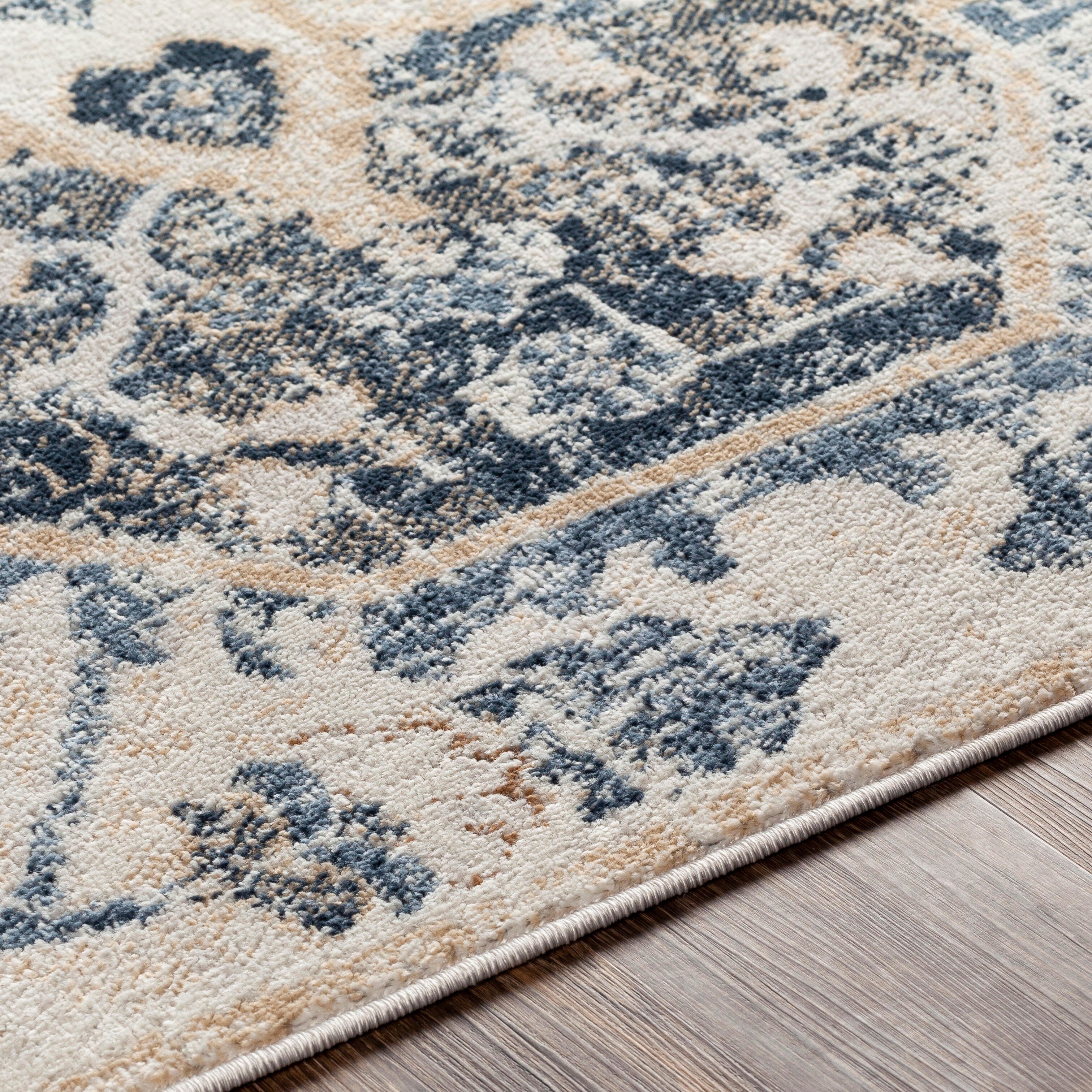 Surya St tropez Traditional Area Rug, Denim/Cream, large