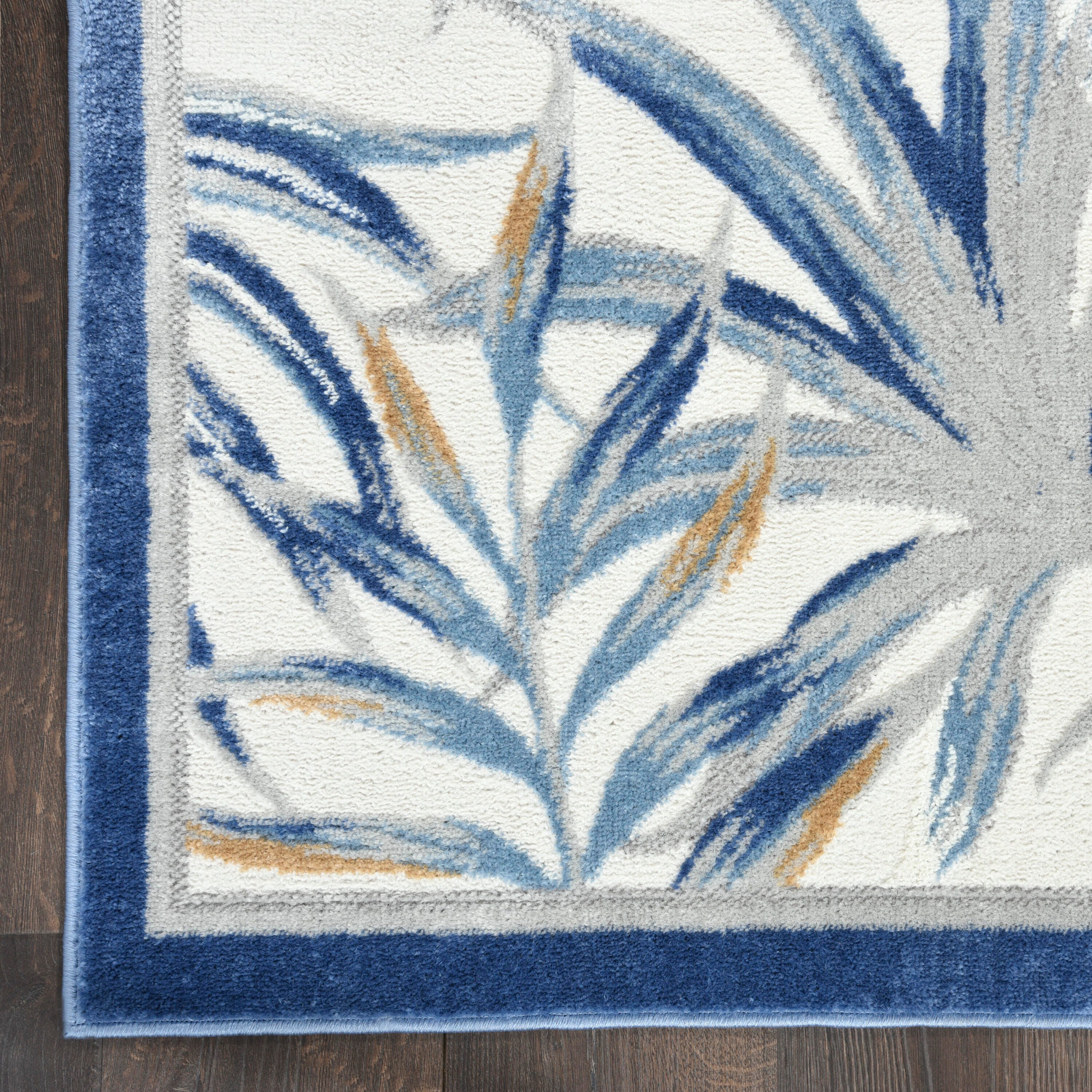 Nourison Home Reef Seaside 5'3" x 7'3" Area Rug, Ivory Blue, large