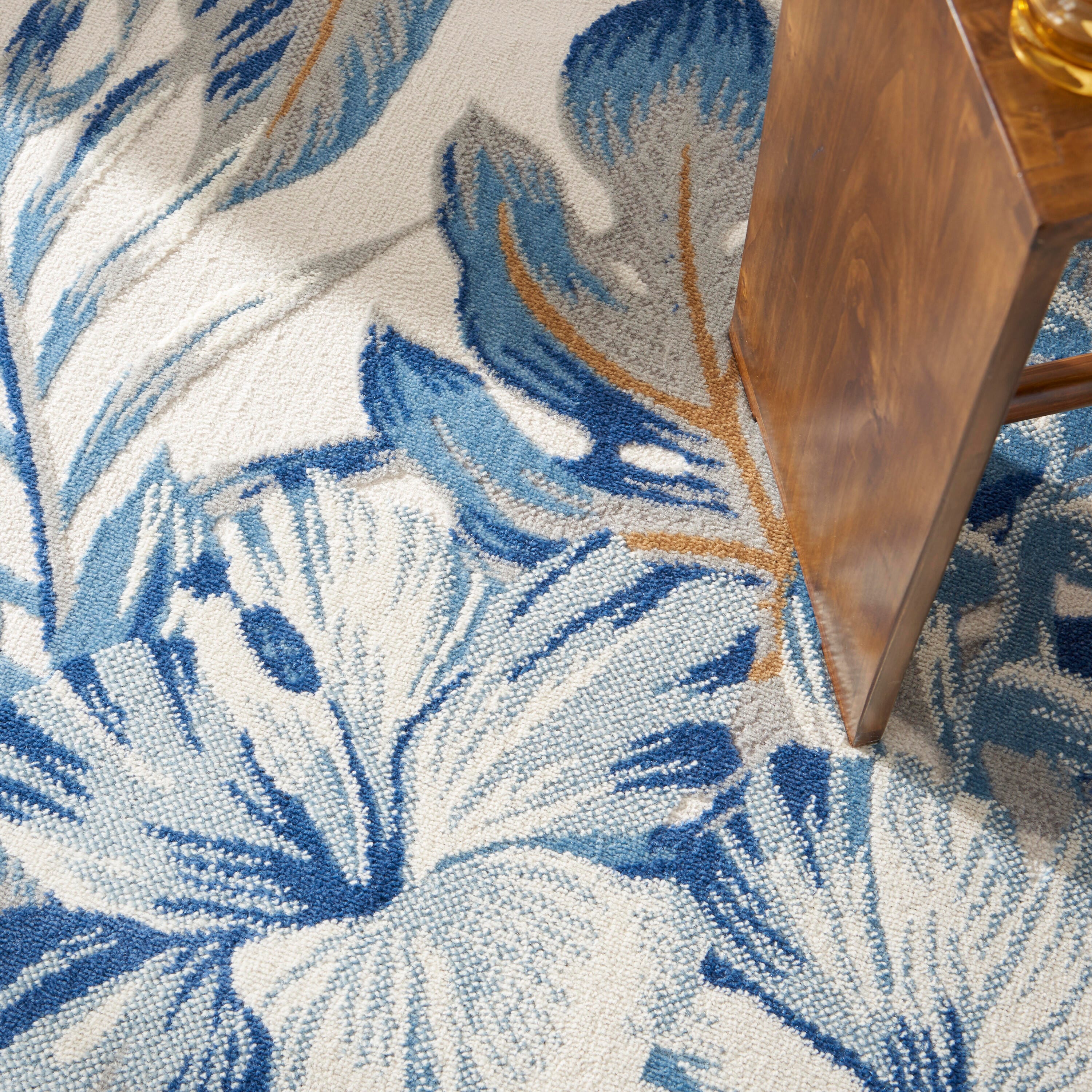 Nourison Home Reef Seaside 5'3" x 7'3" Area Rug, Ivory Blue, large