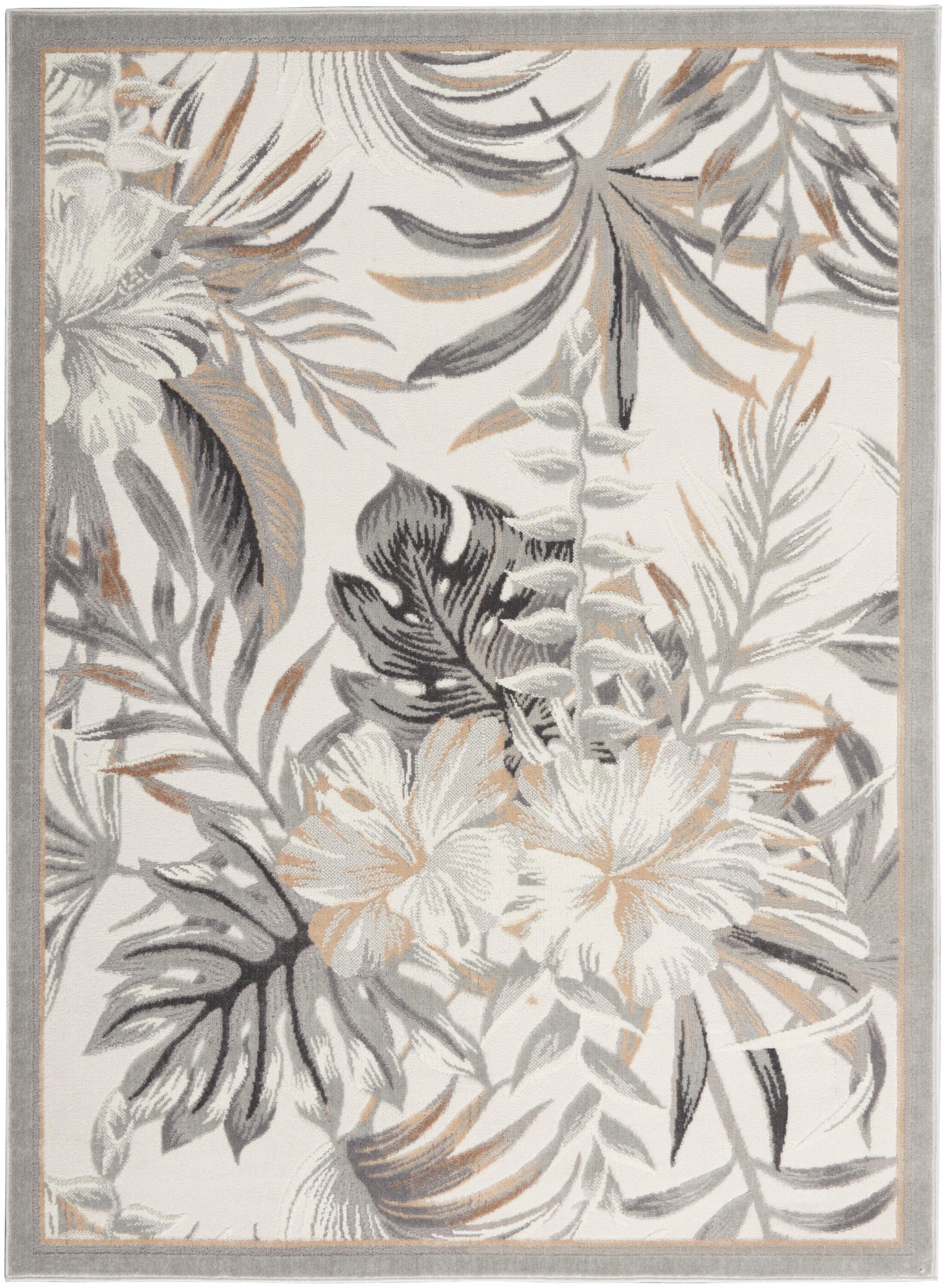Nourison Home Reef Seaside 5'3" x 7'3" Area Rug, Ivory/Gray, large