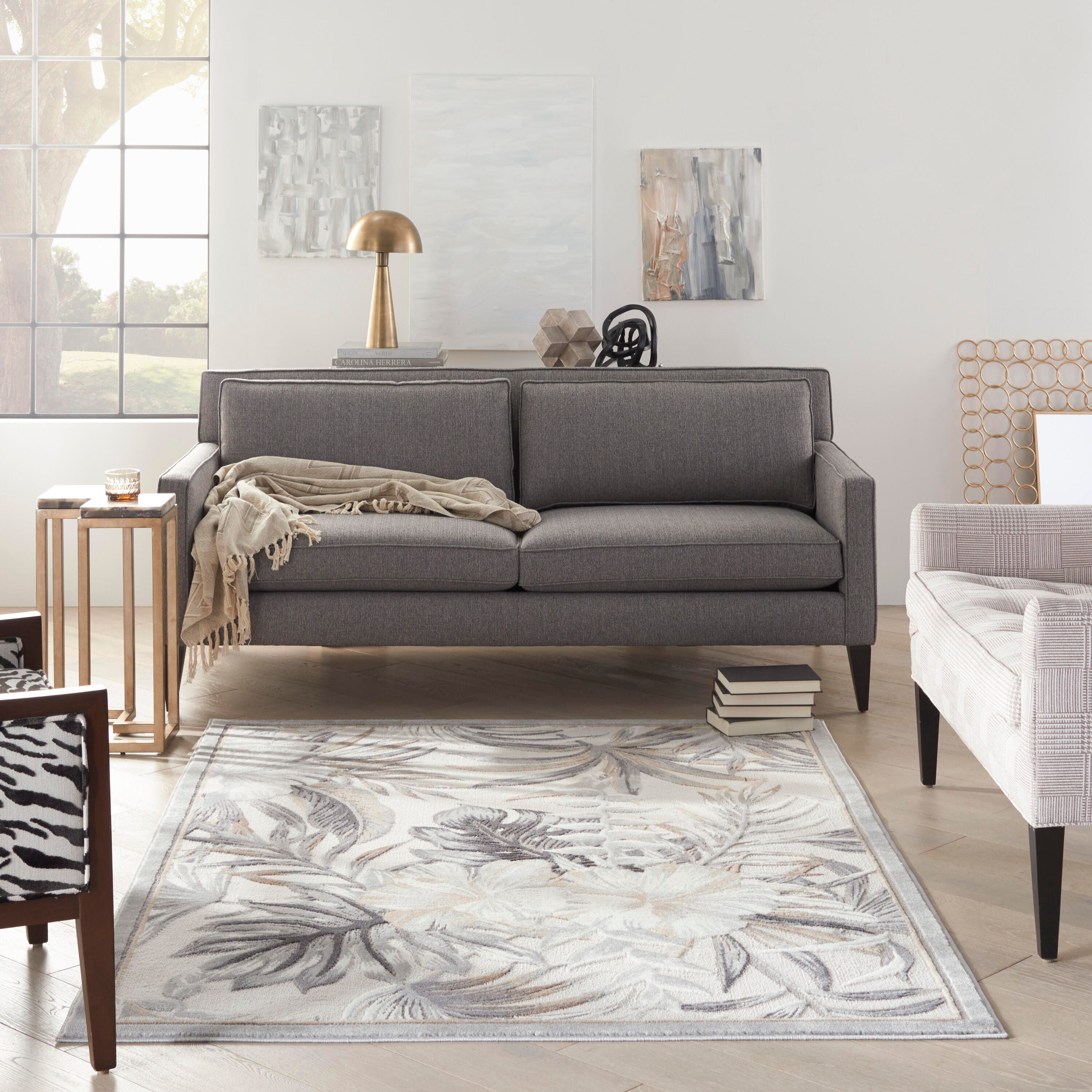 Nourison Home Reef Seaside 5'3" x 7'3" Area Rug, Ivory/Gray, large