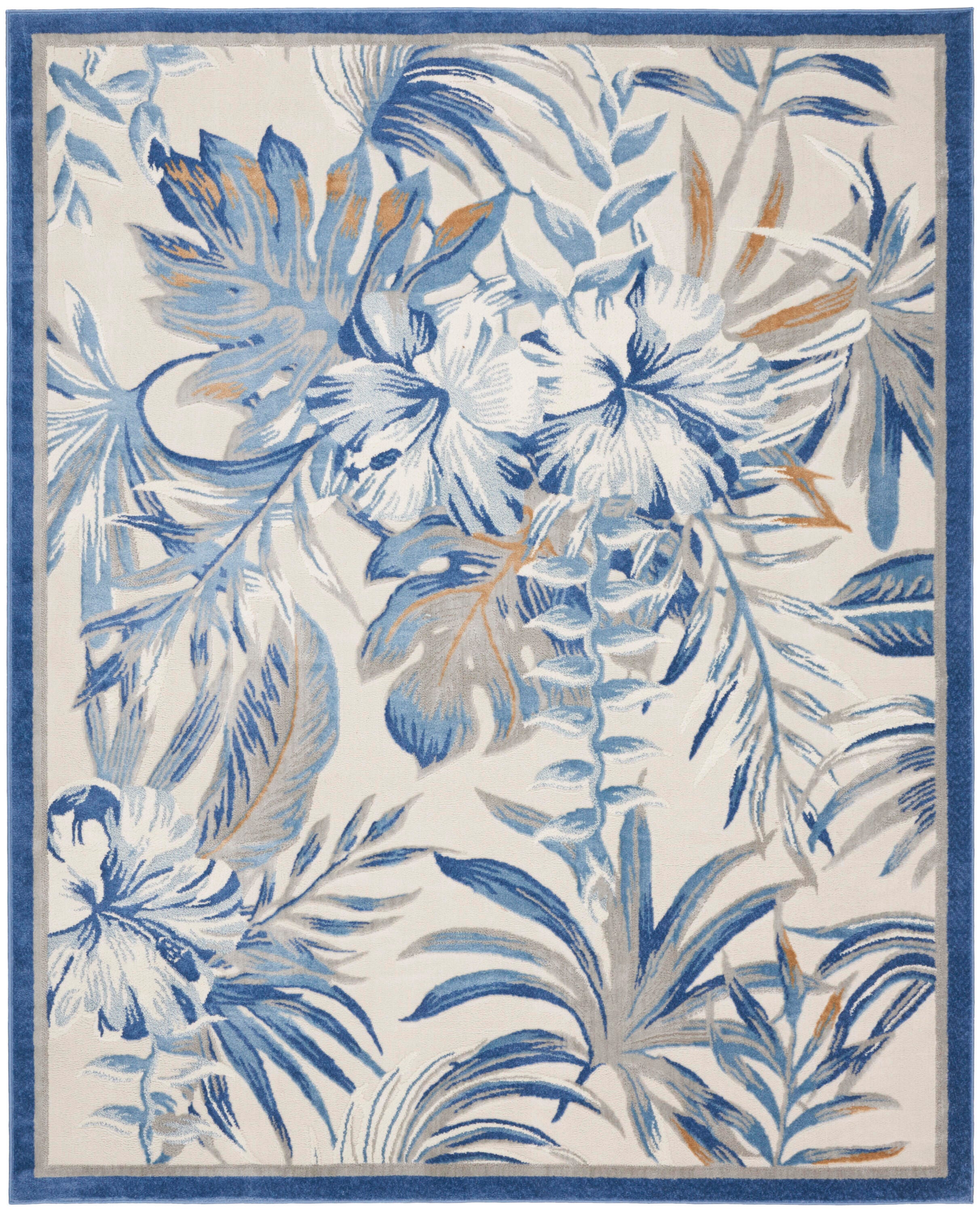 Nourison Home Reef Seaside 7'10" x 9'10" Area Rug, Ivory Blue, large