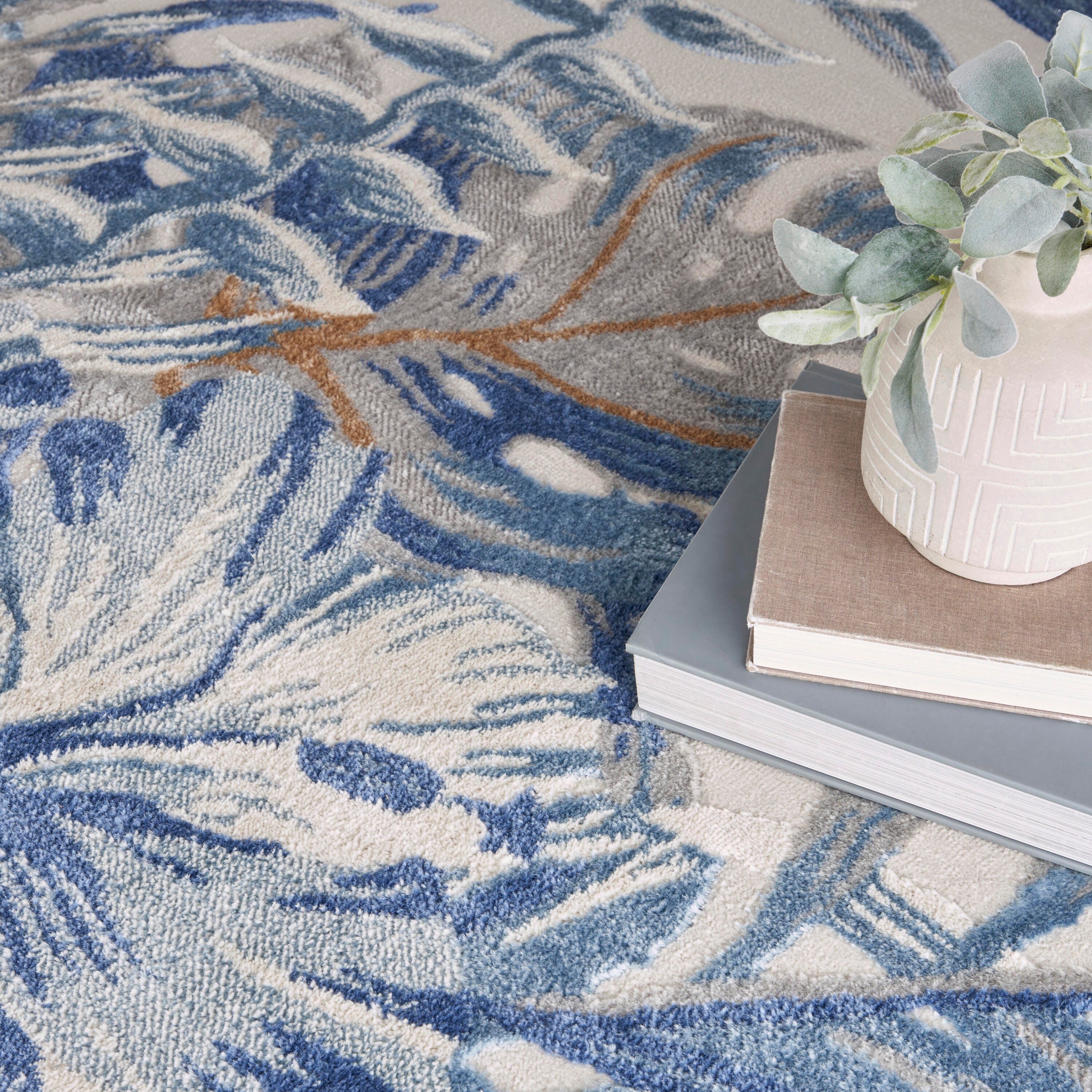 Nourison Home Reef Seaside 7'10" x 9'10" Area Rug, Ivory Blue, large