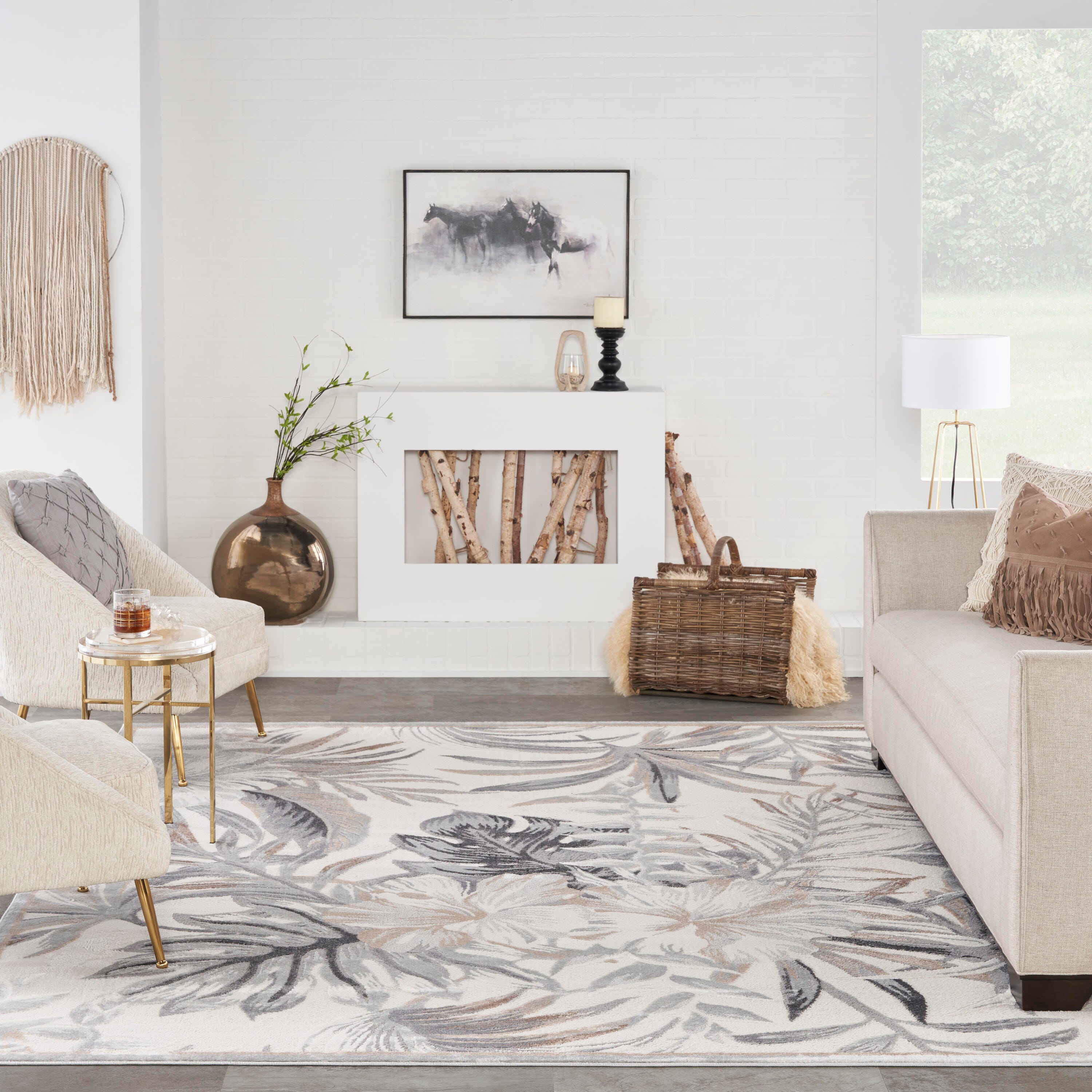 Nourison Home Reef Seaside 7'10" x 9'10" Area Rug, Ivory/Gray, large