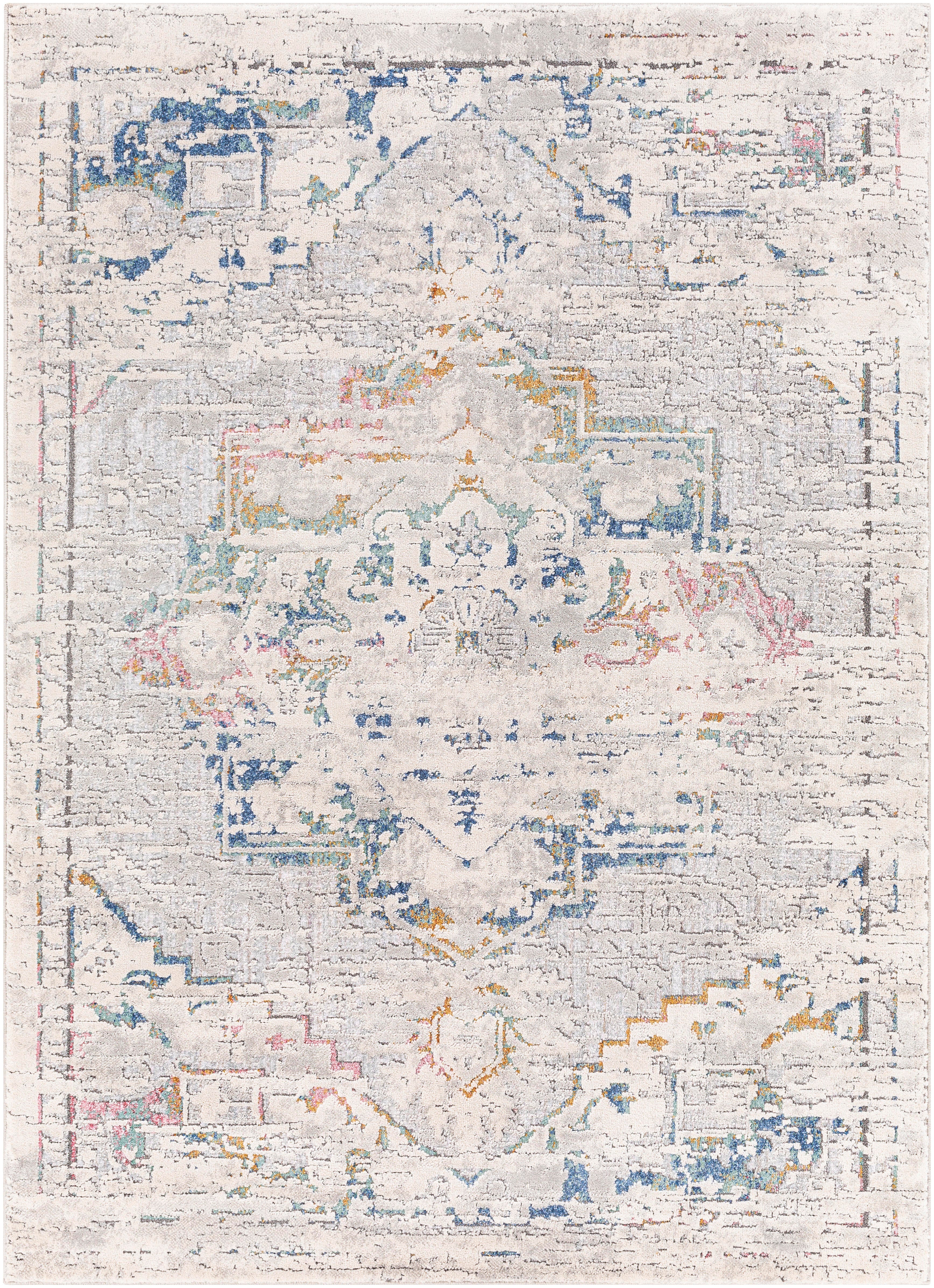 Surya Lagos 6'7" x 9' Transitional Area Rug, Gray Multi, large