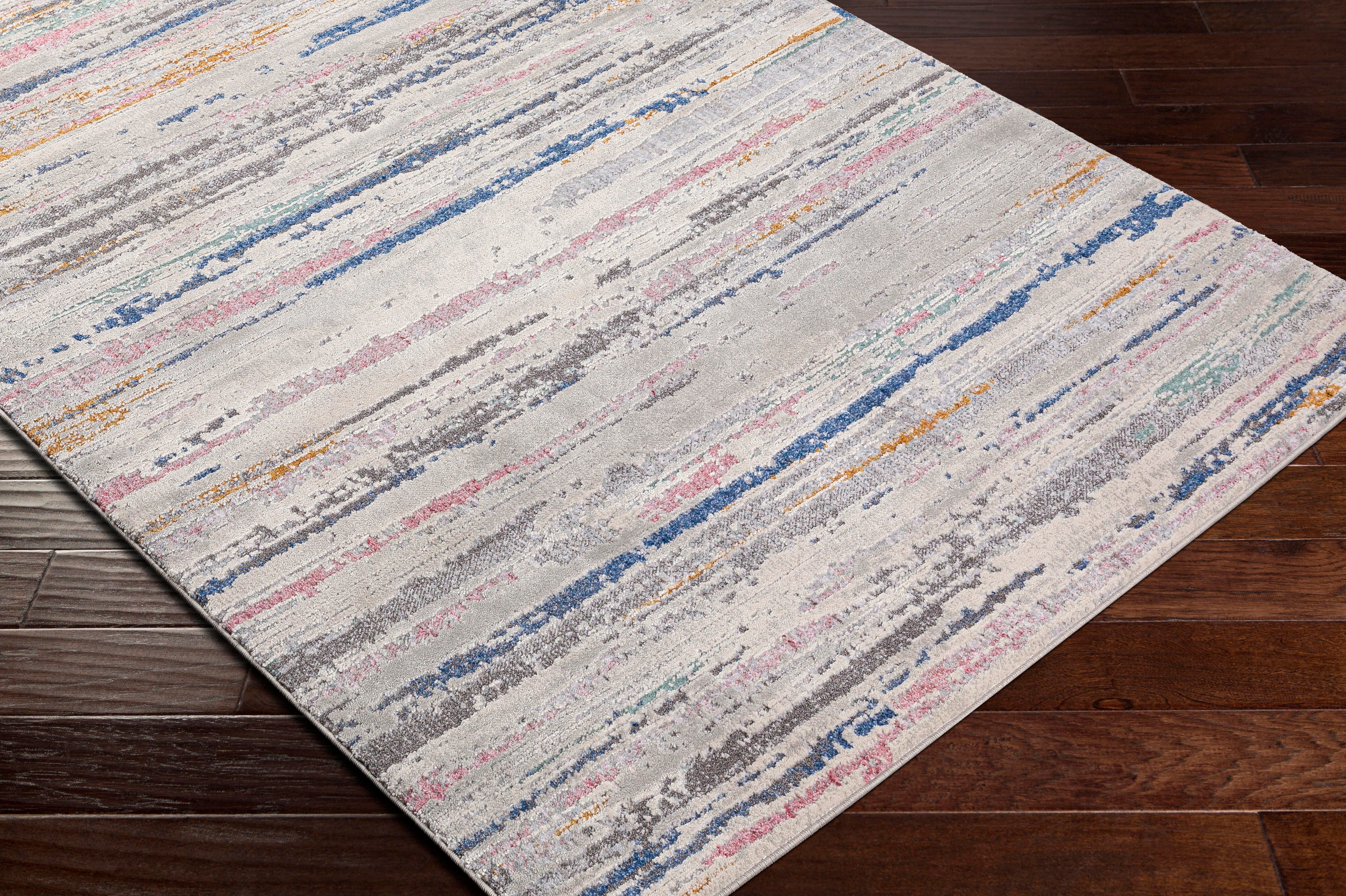 Surya Lagos 5'3" x 7' Ultramodern Area Rug, Gray Multi, large