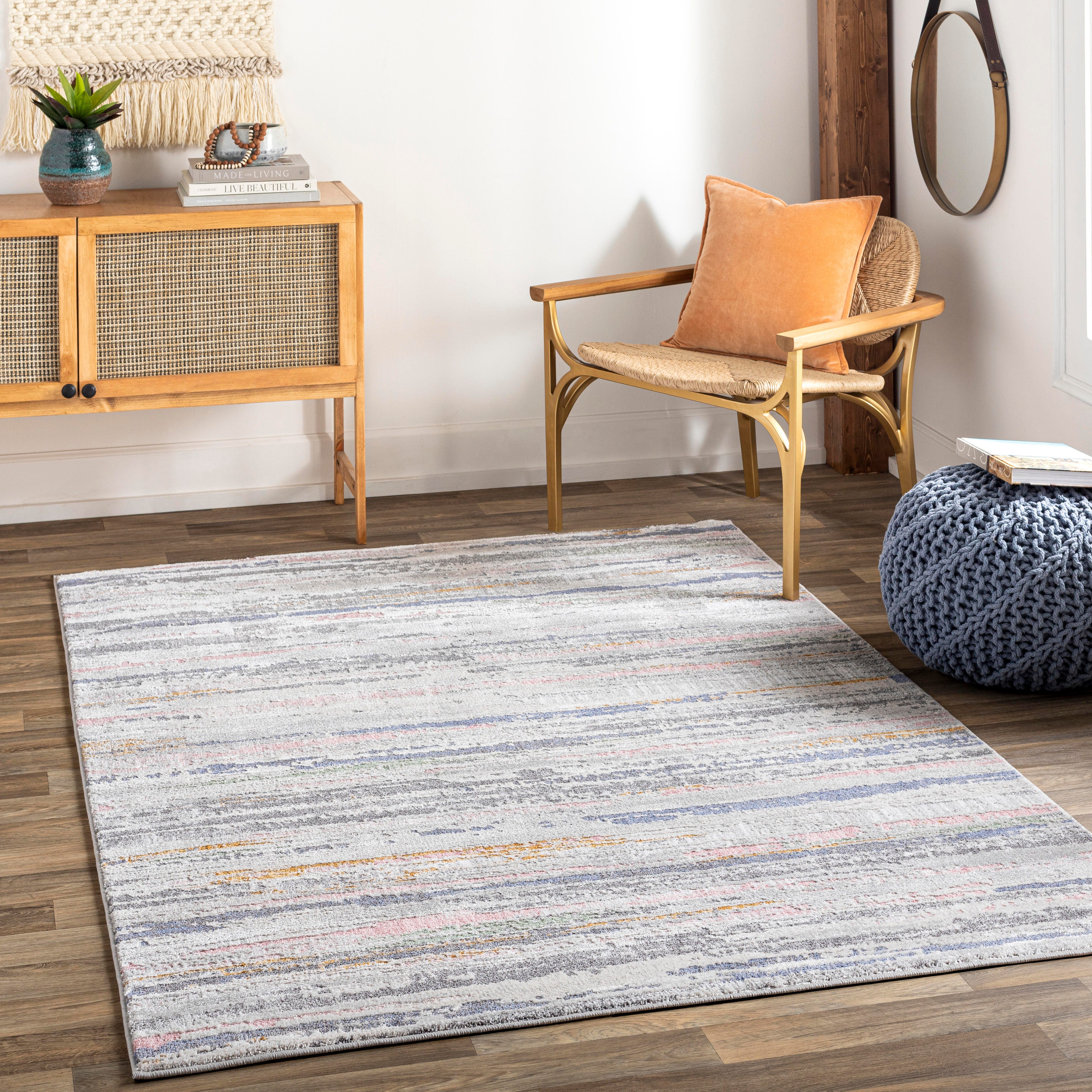 Surya Lagos 7'10" x 10' Ultramodern Area Rug, Gray Multi, rollover