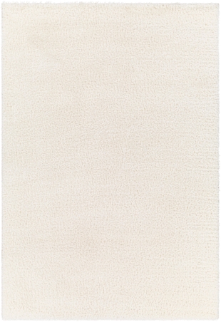 Surya Cloudy Shag 6'7" x 9' Solid Color Area Rug, Cream, large