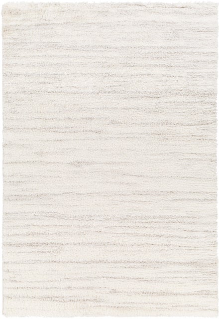 Surya Cloudy Shag 7'10" x 10' Subtly Striped Area Rug, Cream