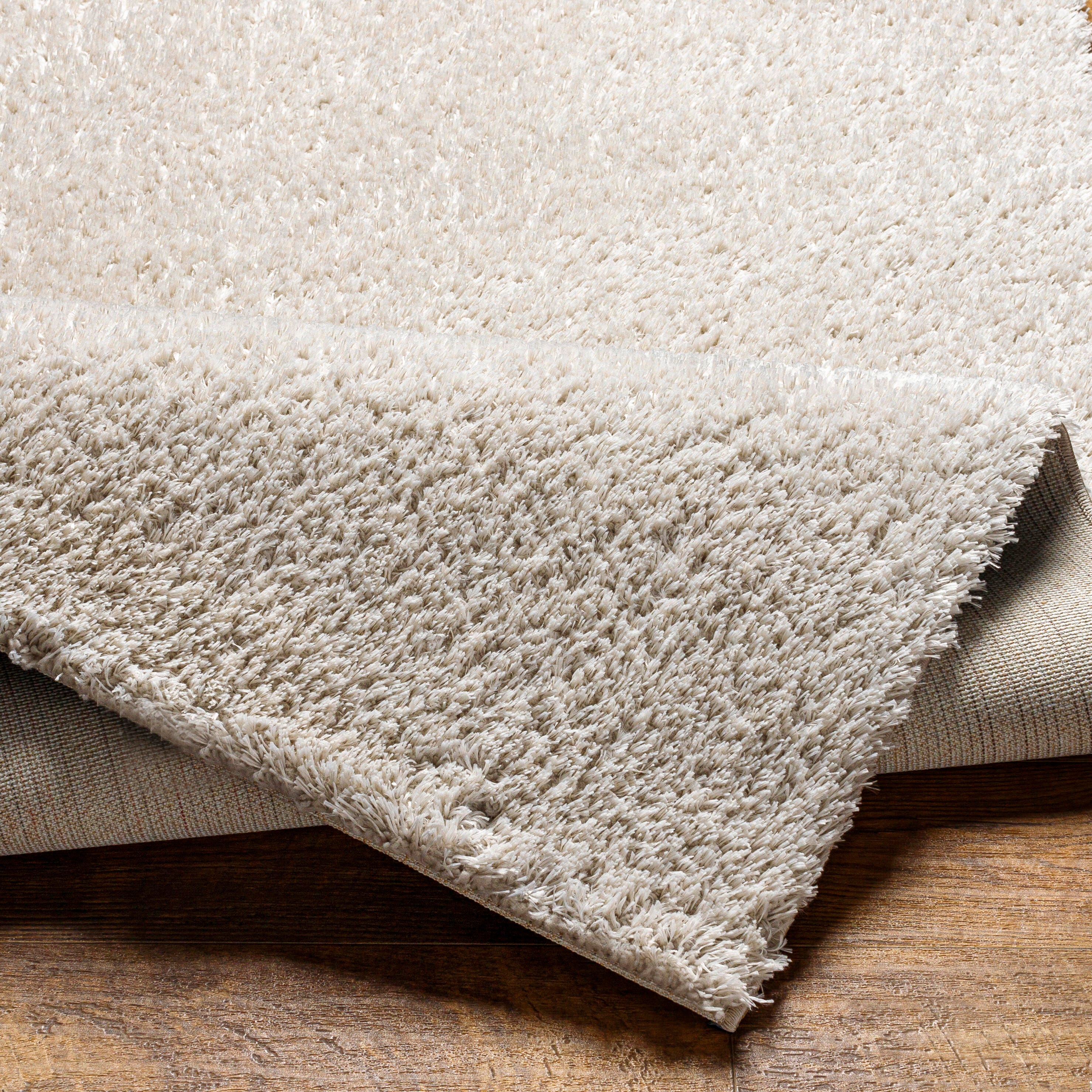 Surya Cloudy Shag 7'10" x 10' Subtly Striped Area Rug, Cream, large