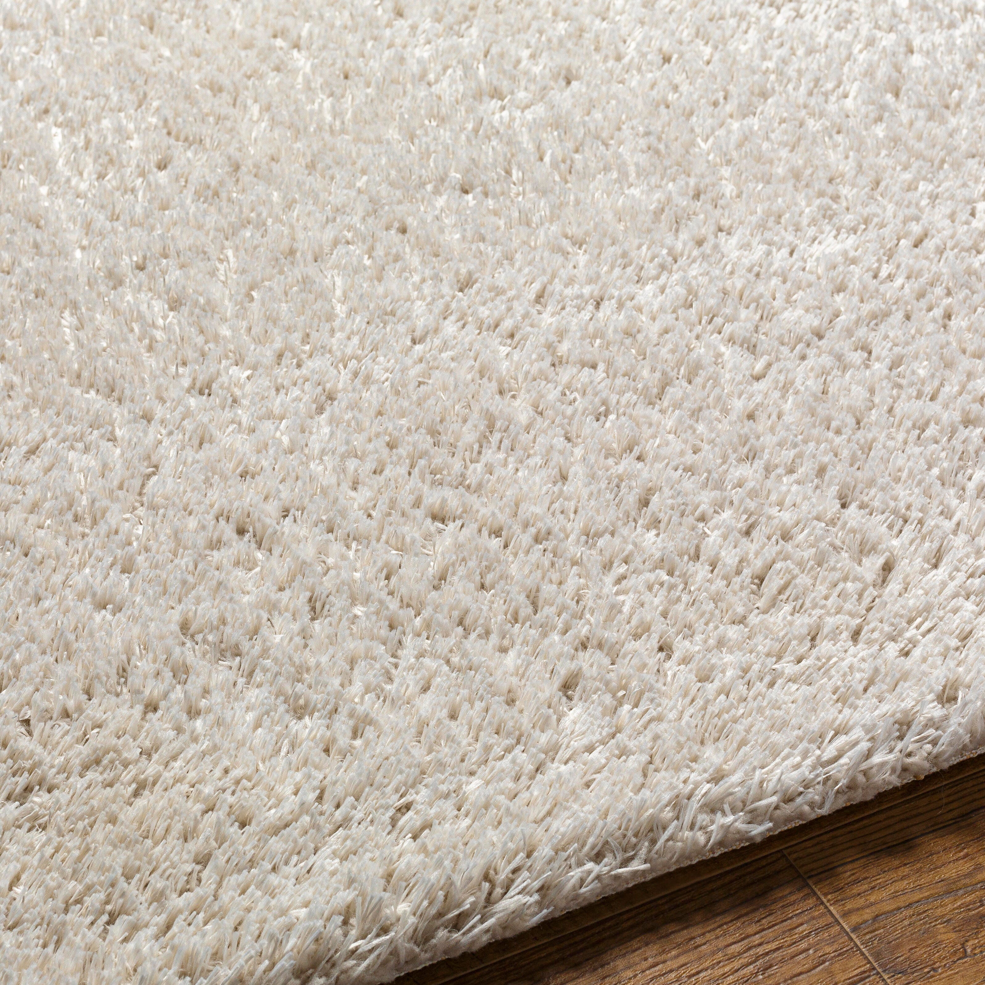 Surya Cloudy Shag 7'10" x 10' Subtly Striped Area Rug, Cream, large