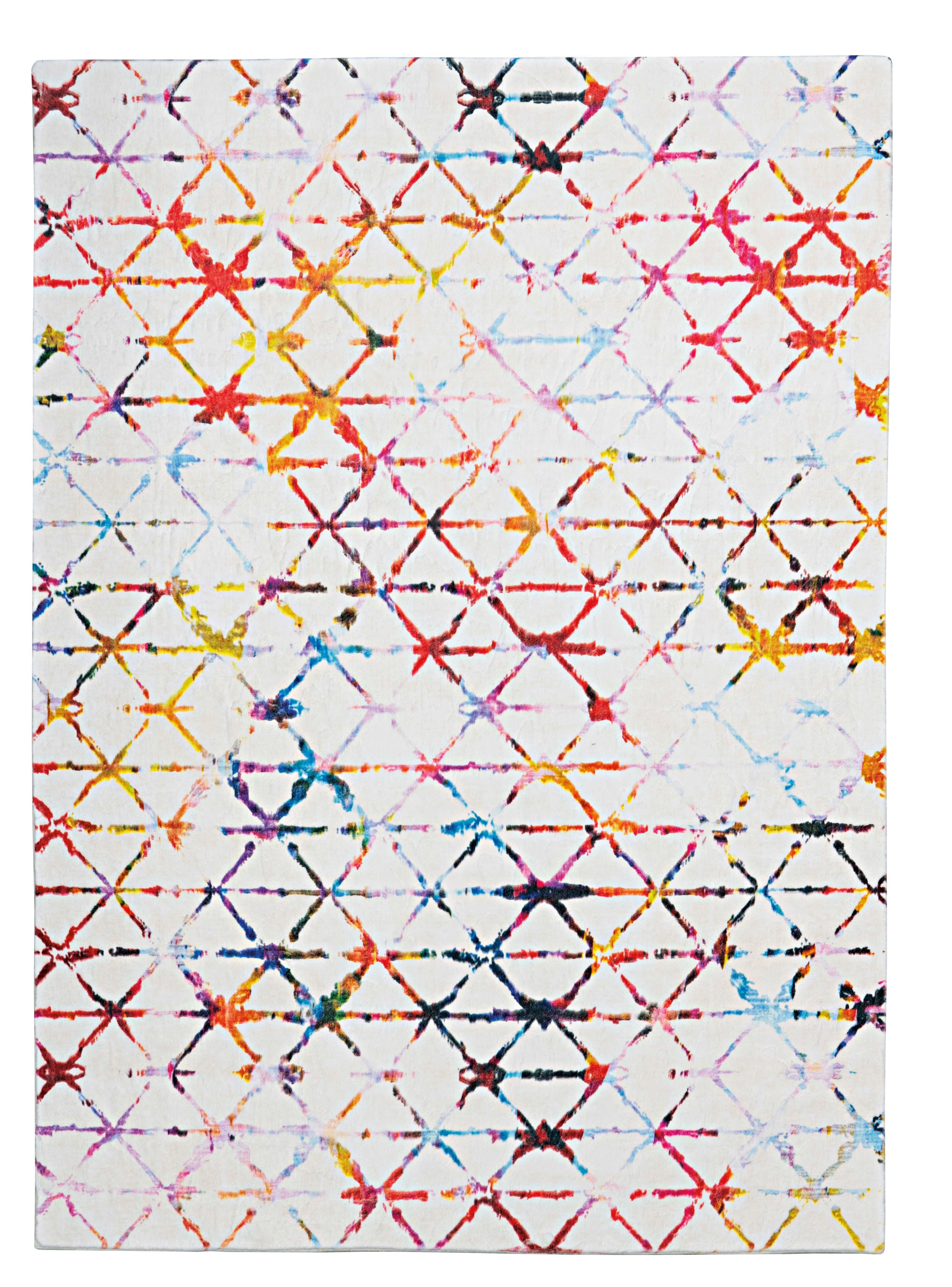 Linon Motif Printed Vibrant Faux Rabbit Felix 5' X 7' Area Rug, Ivory, large