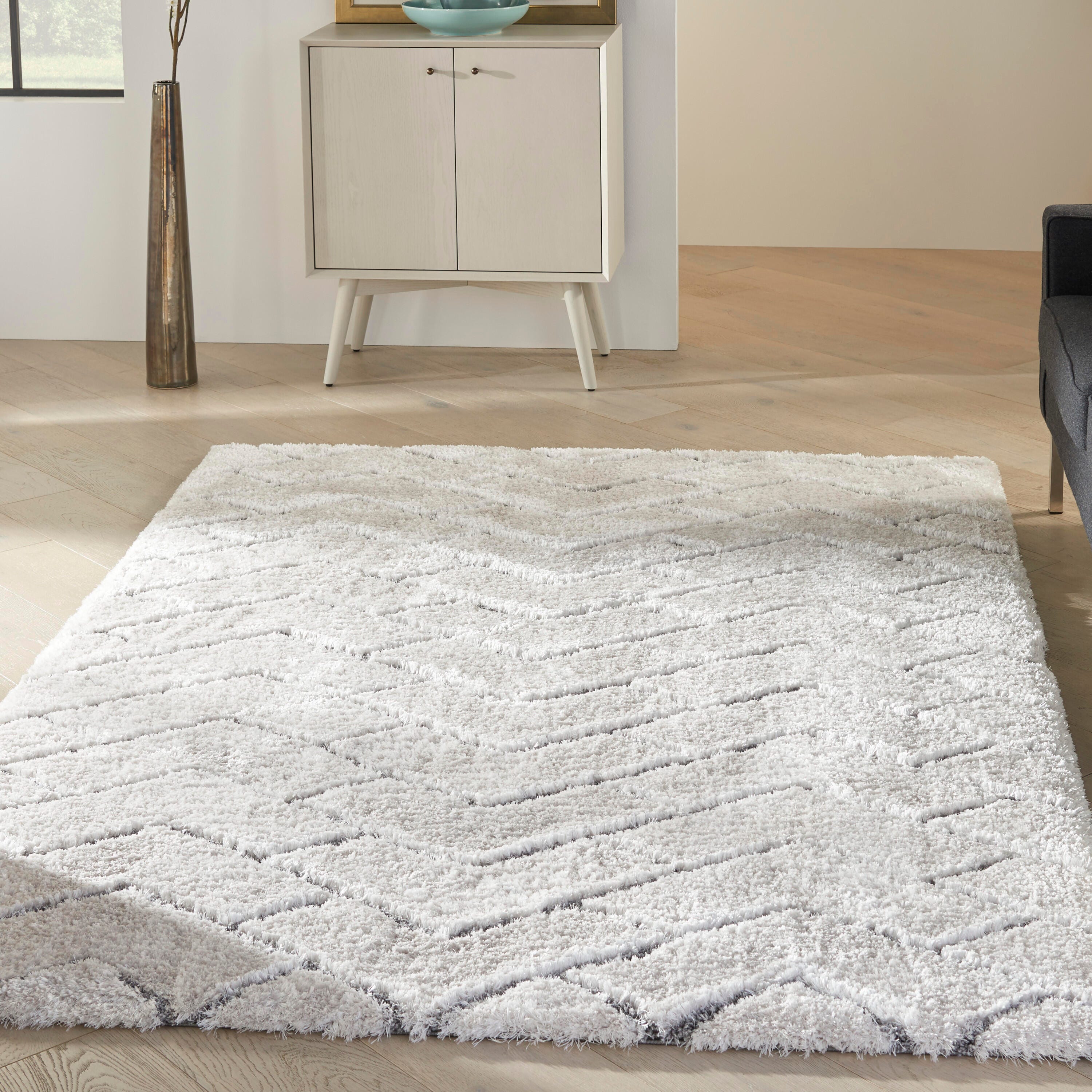 Nourison Nourison Dreamy Shag 4' x 6' Ivory/Grey Shag Indoor Rug, Ivory/Gray, rollover