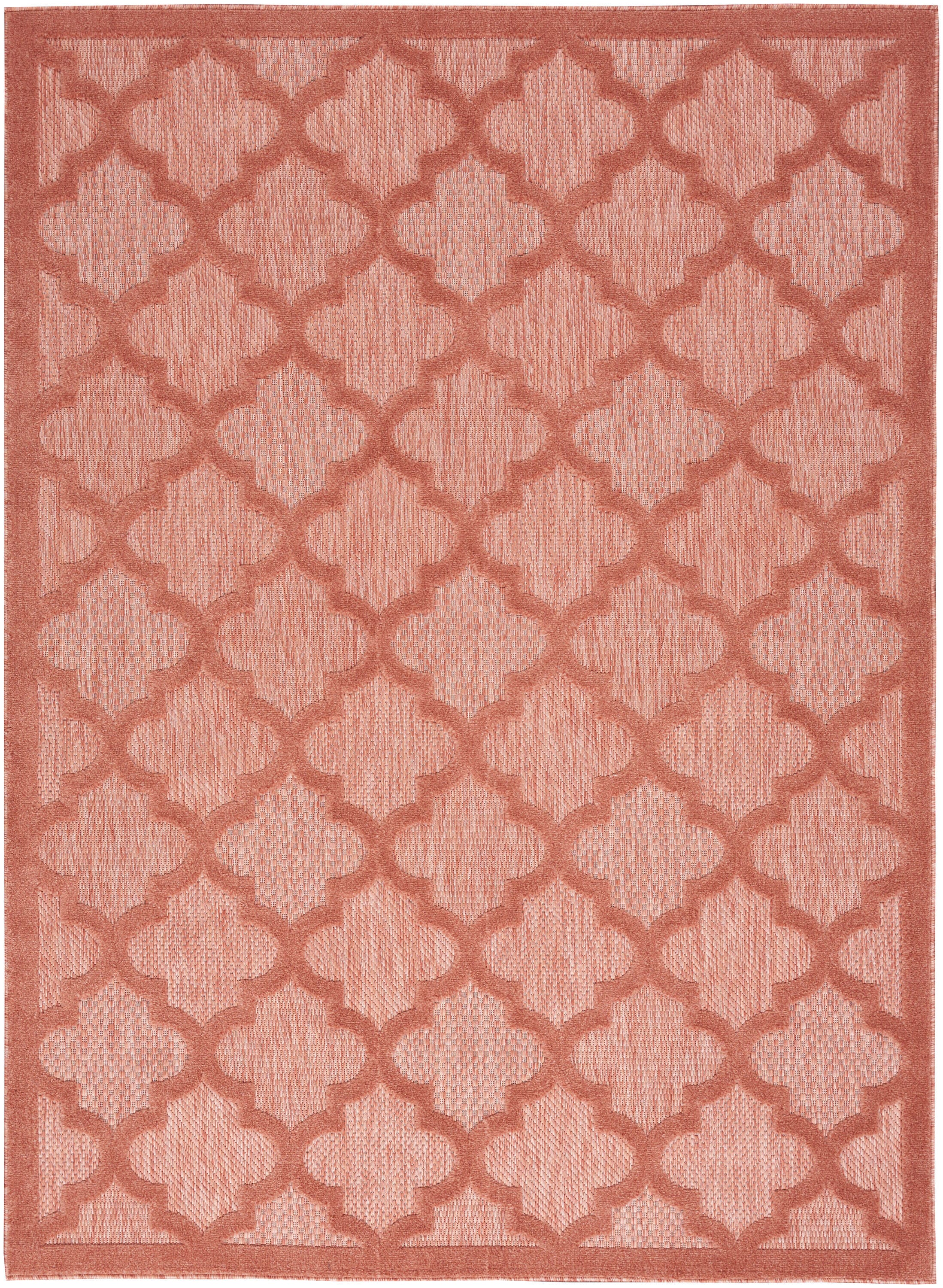 Nourison Home Nourison Easy Care 4' x 6' Coral/Orange Modern Indoor/Outdoor Rug, Coral/Orange, large