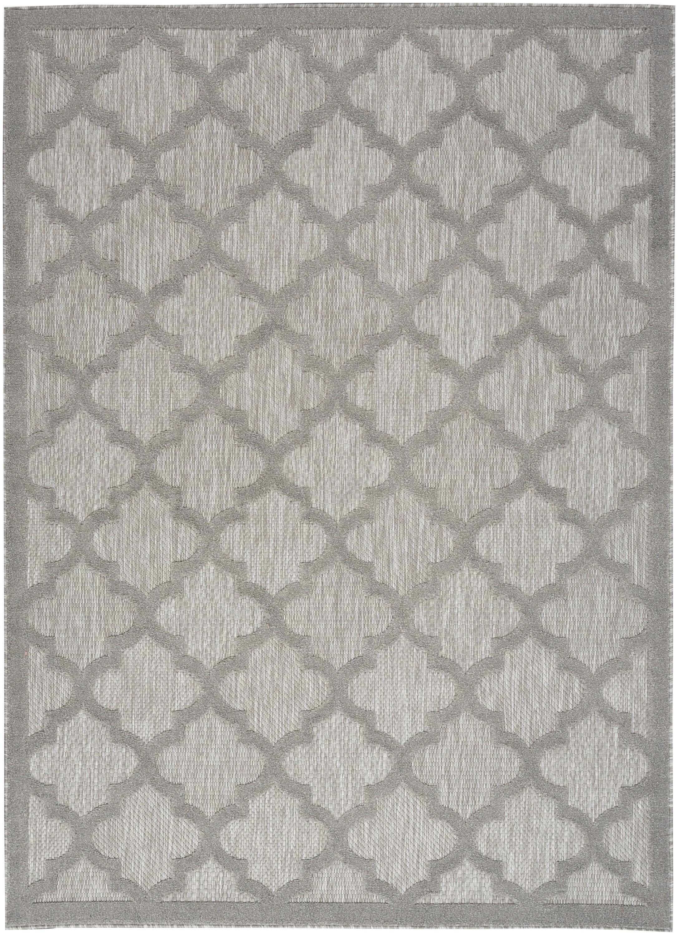 Nourison Home Nourison Easy Care 5' x 7' Silver Grey Modern Indoor/Outdoor Rug, Silver Gray, large