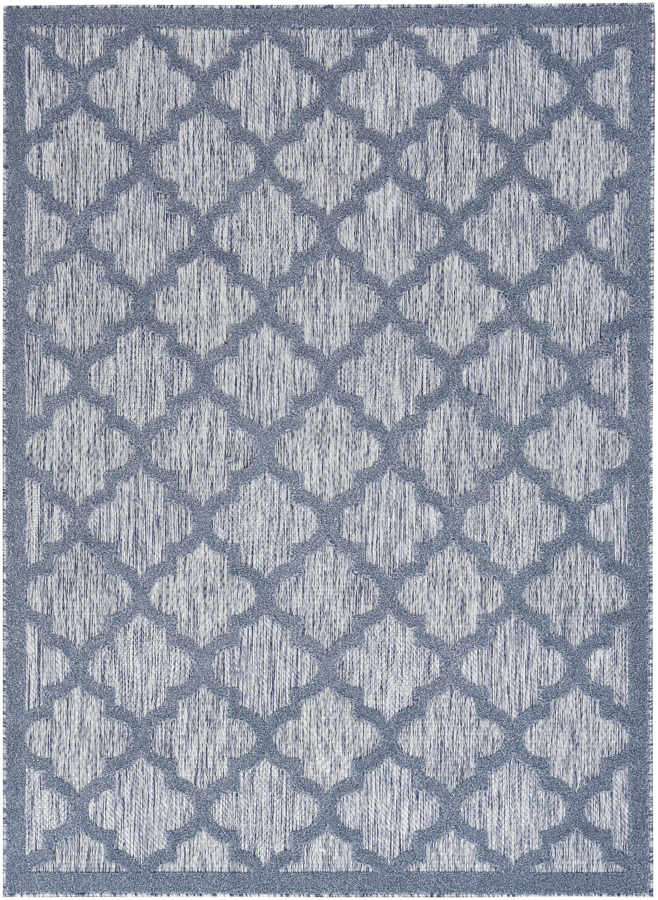 Nourison Home Nourison Easy Care 6' x 9' Denim Blue Modern Indoor/Outdoor Rug, Denim Blue, large