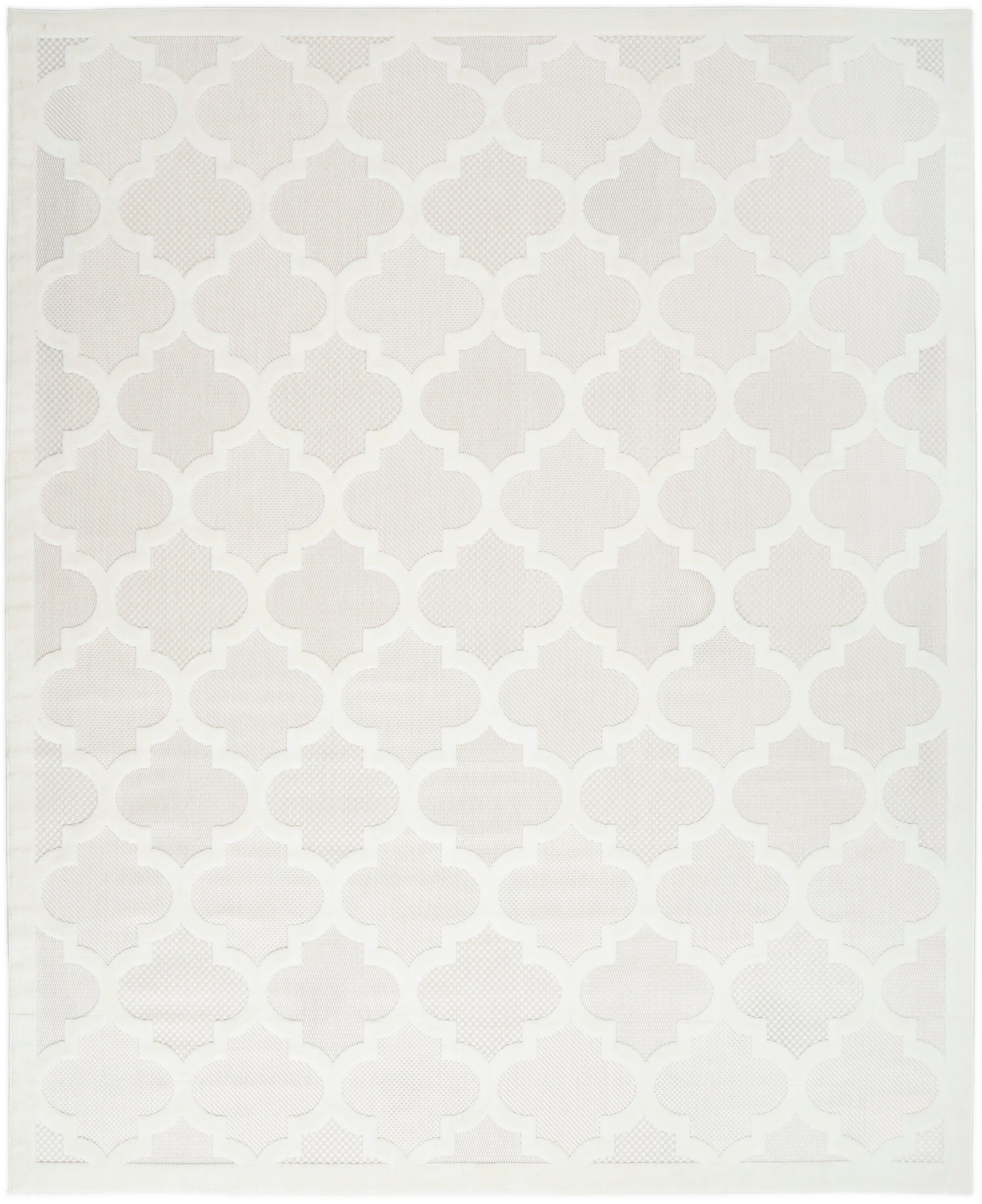 Nourison Home Nourison Easy Care 7' x 10' Ivory/White Modern Indoor/Outdoor Rug, Ivory/White, large